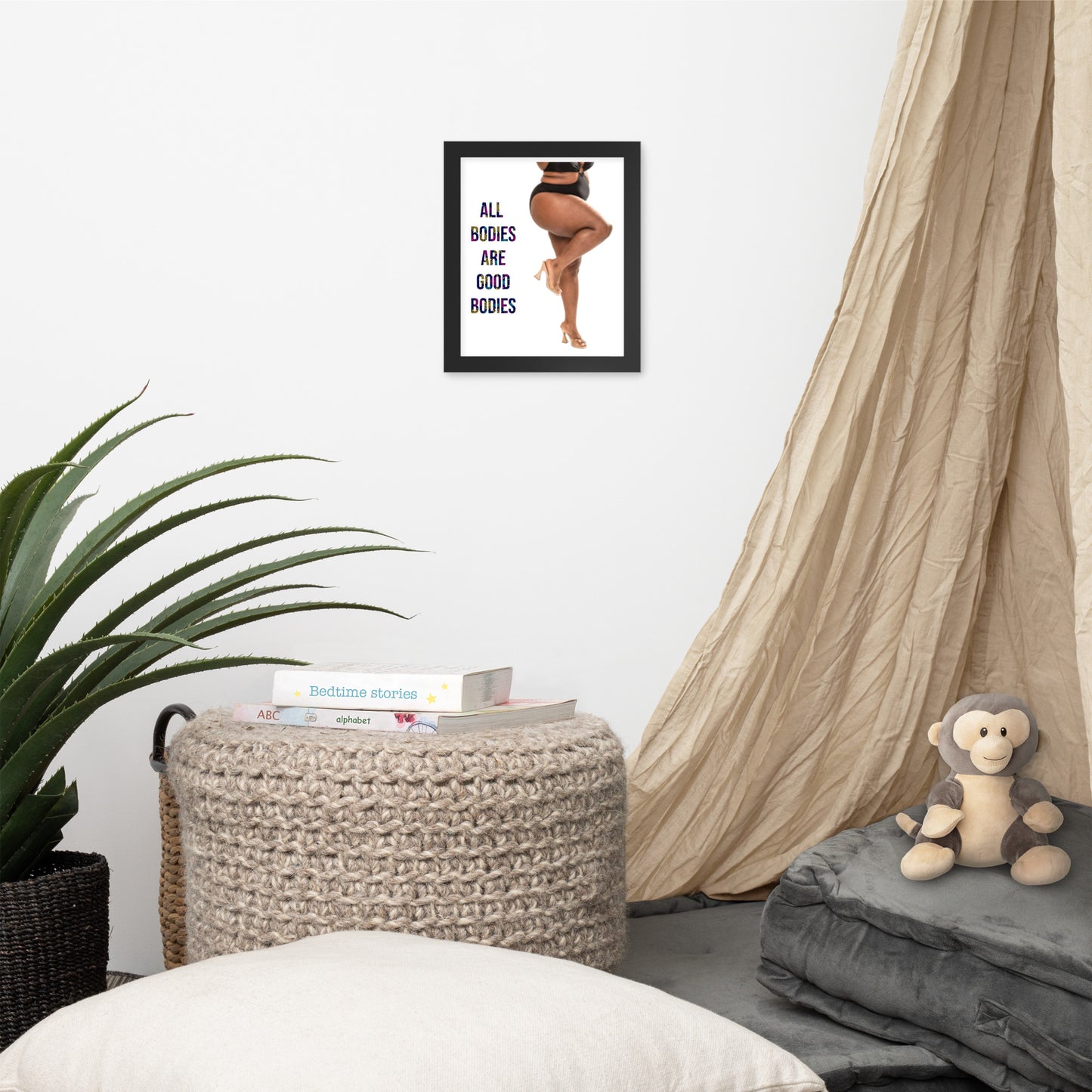 Body Positivity & Neutrality Framed Poster Wall Art (Vertical Model 004)