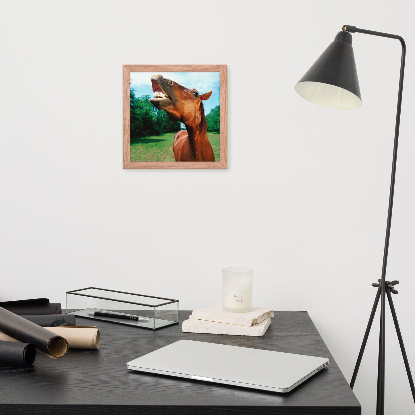 Framed Poster Horse Wall Art - Vertical Print (Glamourange 002 Model)