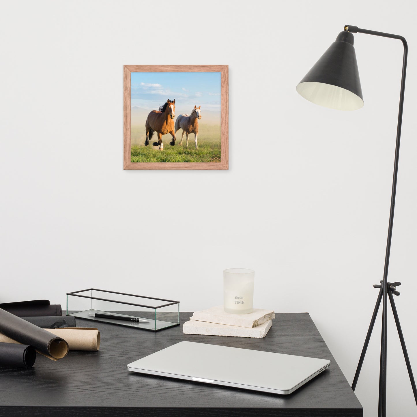 Framed Poster Horse Wall Art - Vertical Print (Glamourange 0023 Model)