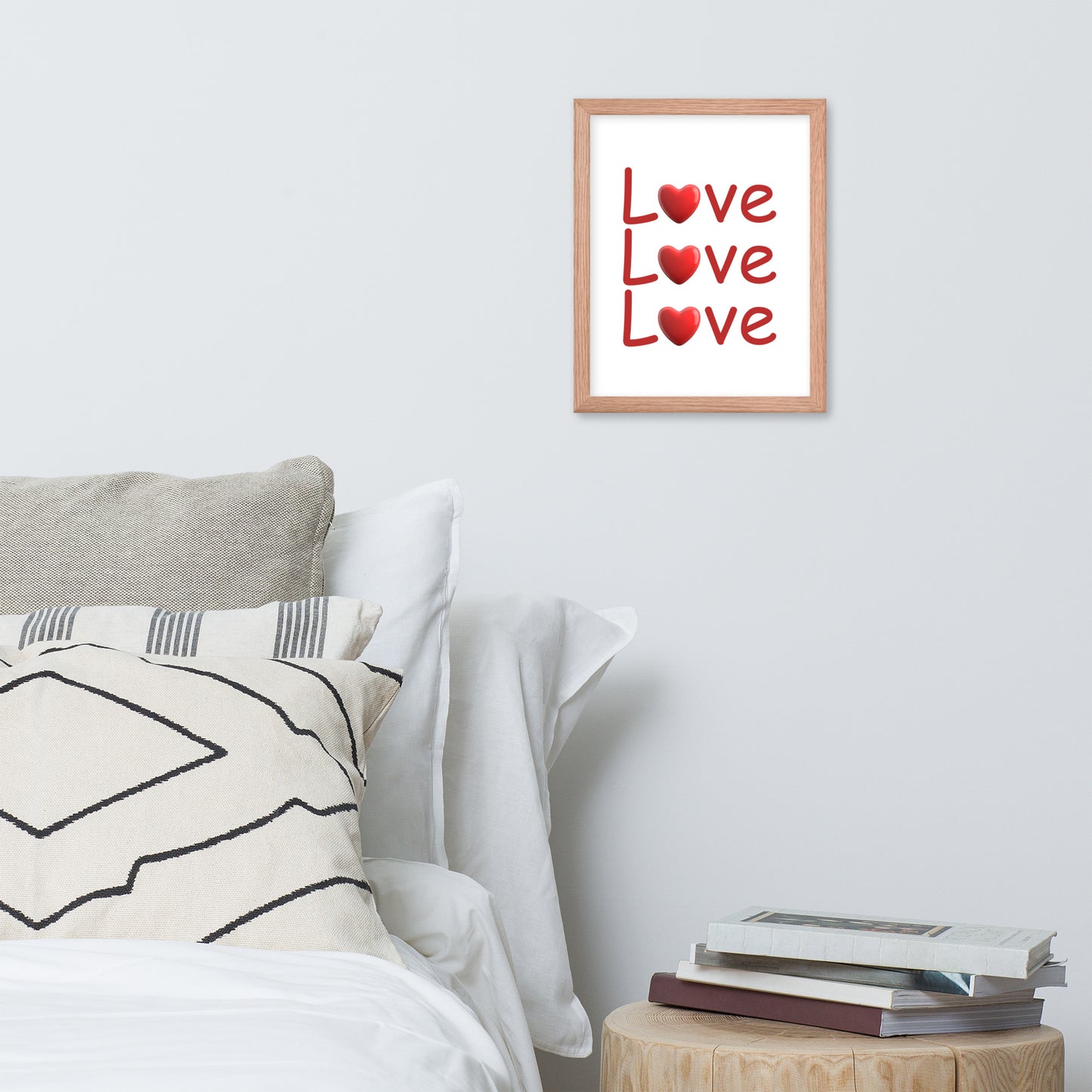 Framed Poster (Love Love Love - Love Framed Poster Vertical Model 0010)