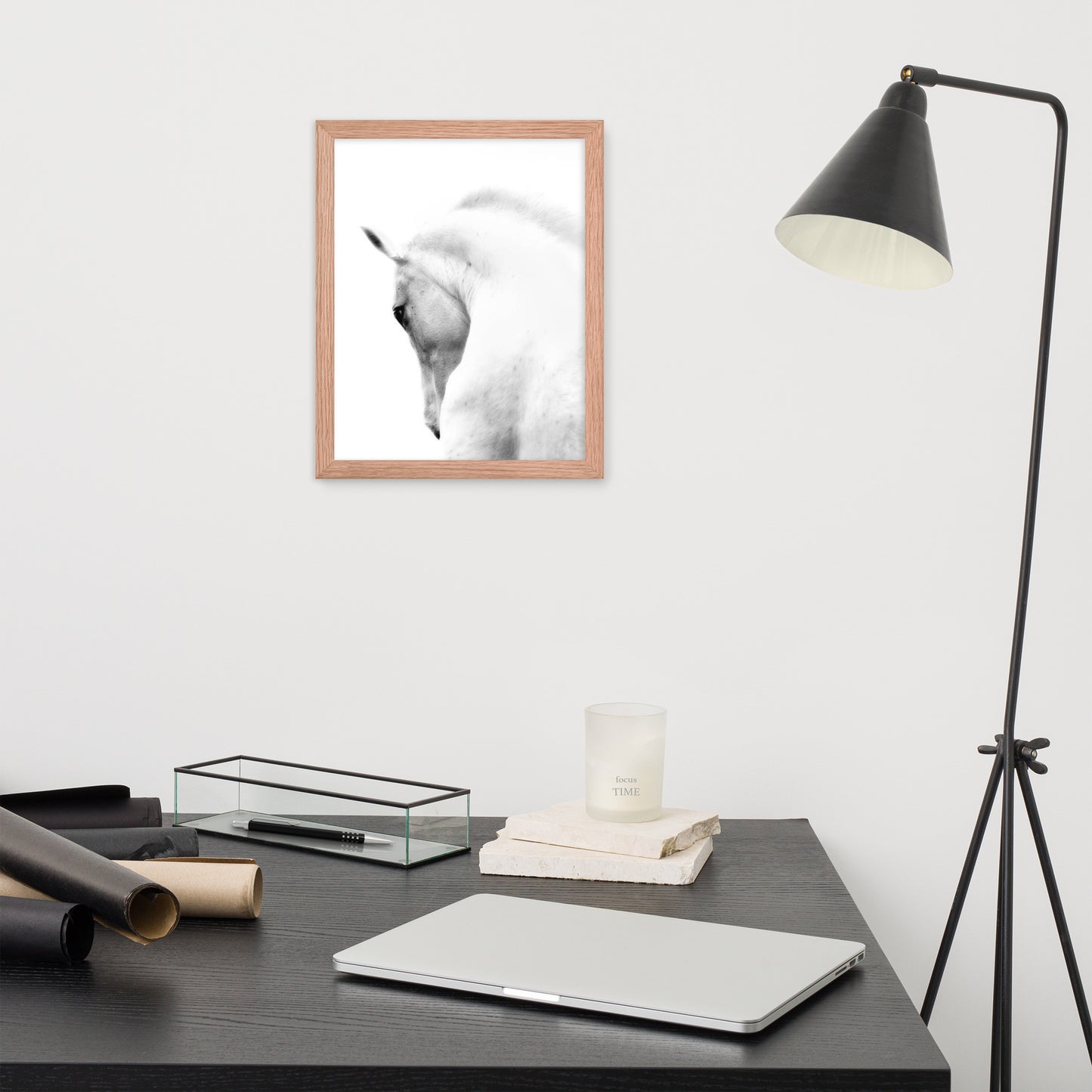 Framed Poster Horse Wall Art - Vertical Print (Glamourange 0014 Model)