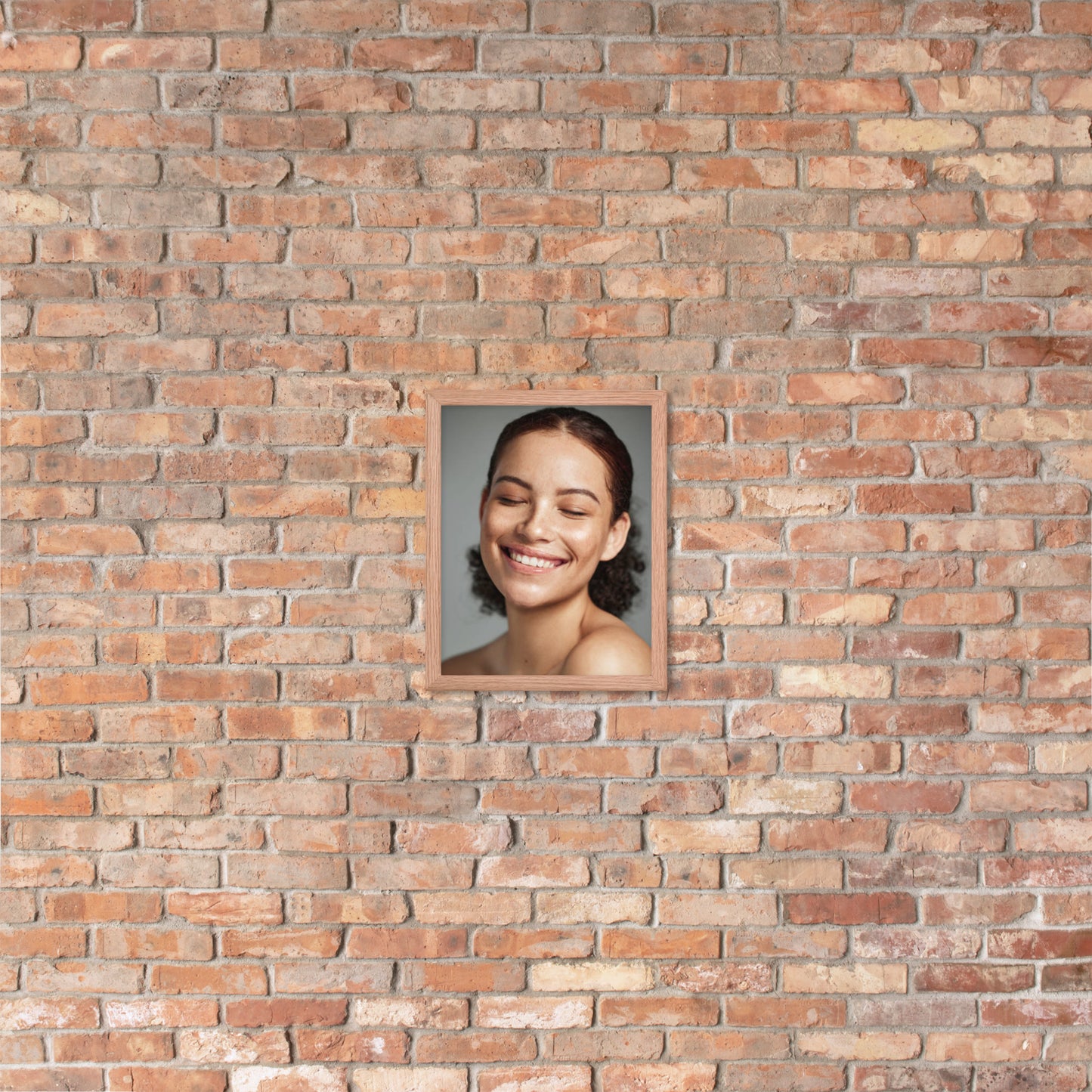 Framed Poster Wall Art Vertical: Priceless Smiles and Laughter (Print Model 002)