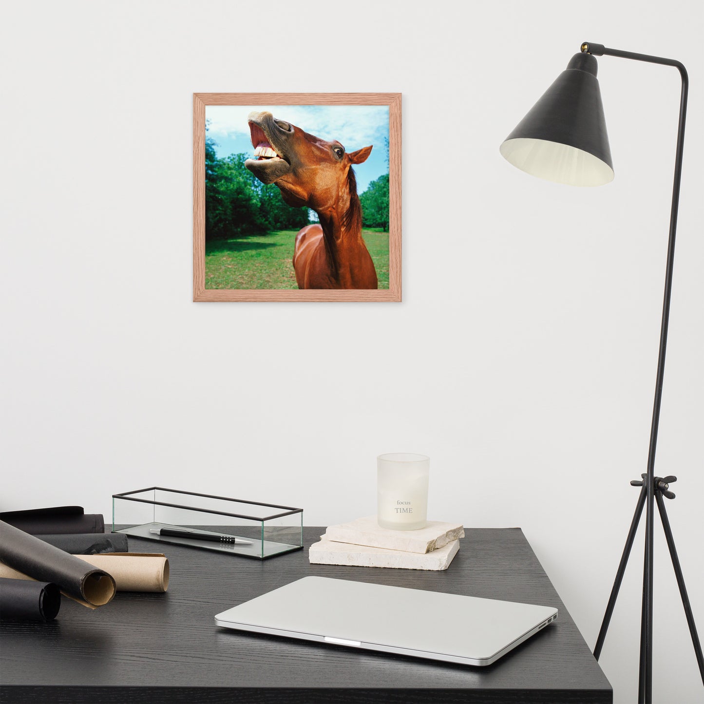 Framed Poster Horse Wall Art - Vertical Print (Glamourange 002 Model)