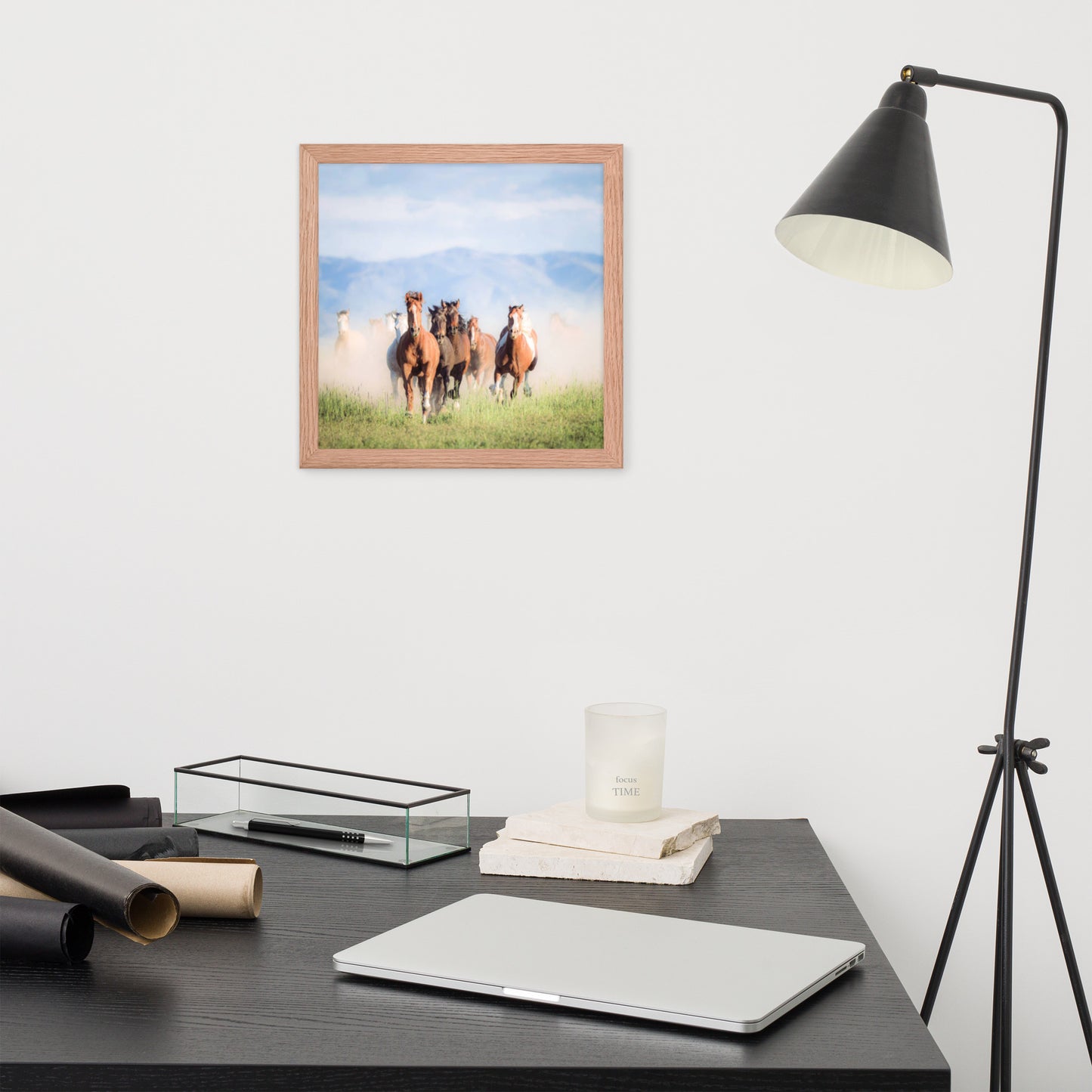 Framed Poster Horse Wall Art - Vertical Print (Glamourange 007 Model)