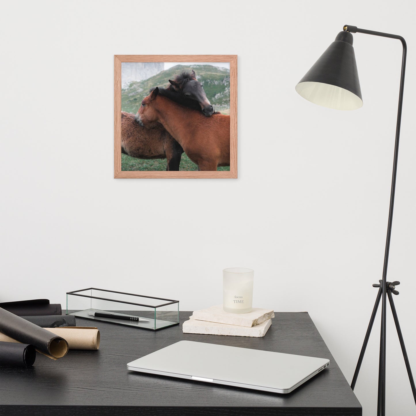 Framed Poster Horse Wall Art - Vertical Print (Glamourange 0028 Model)