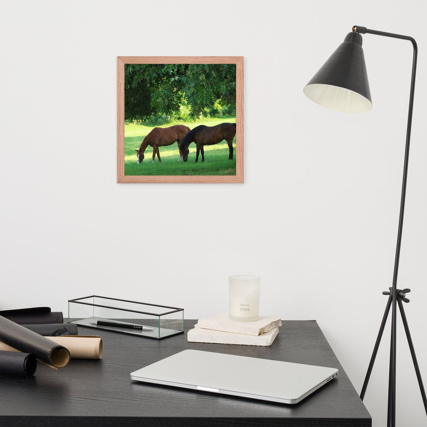 Framed Poster Horse Wall Art - Vertical Print (Glamourange 0033 Model)