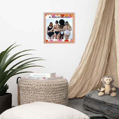 Body Positivity & Neutrality Framed Poster Wall Art (Vertical Model 008)