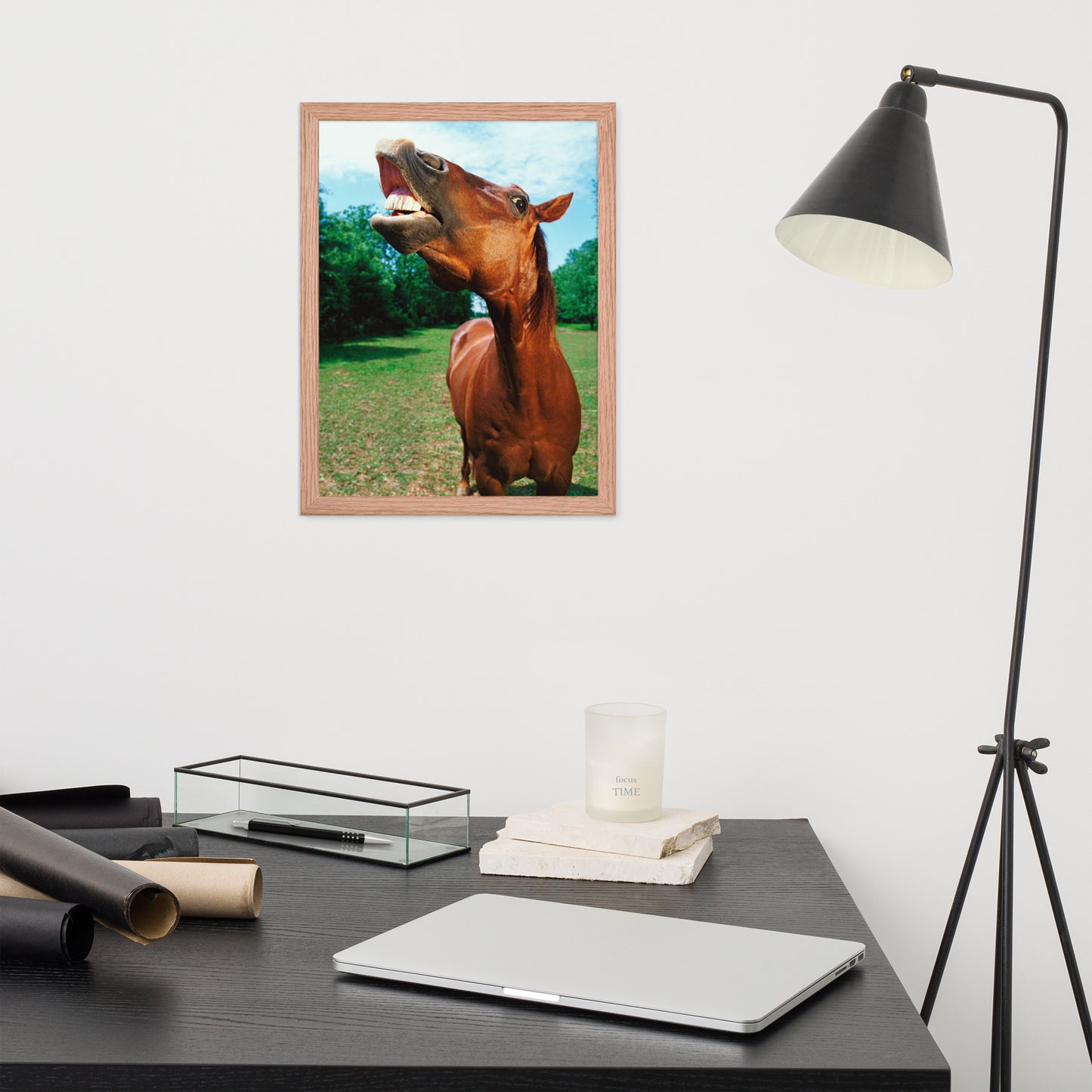 Framed Poster Horse Wall Art - Vertical Print (Glamourange 002 Model)