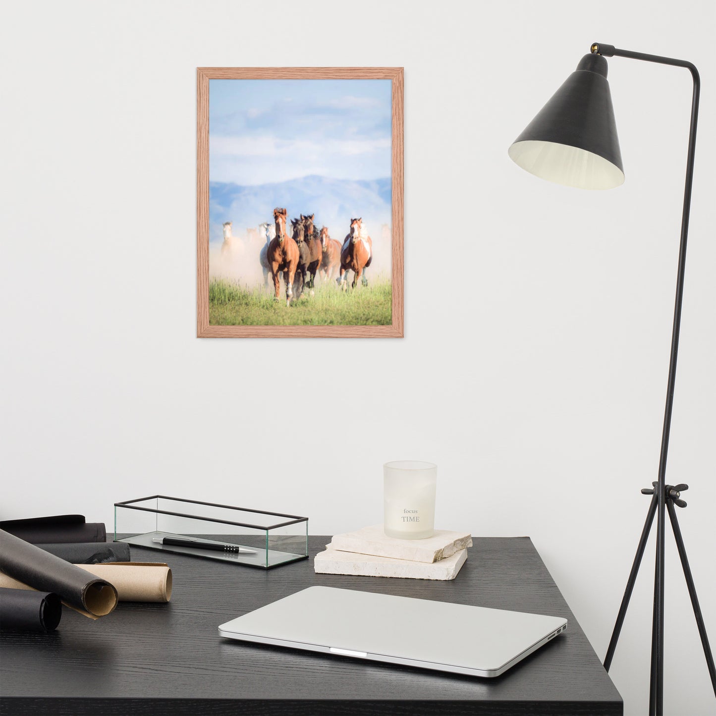 Framed Poster Horse Wall Art - Vertical Print (Glamourange 007 Model)