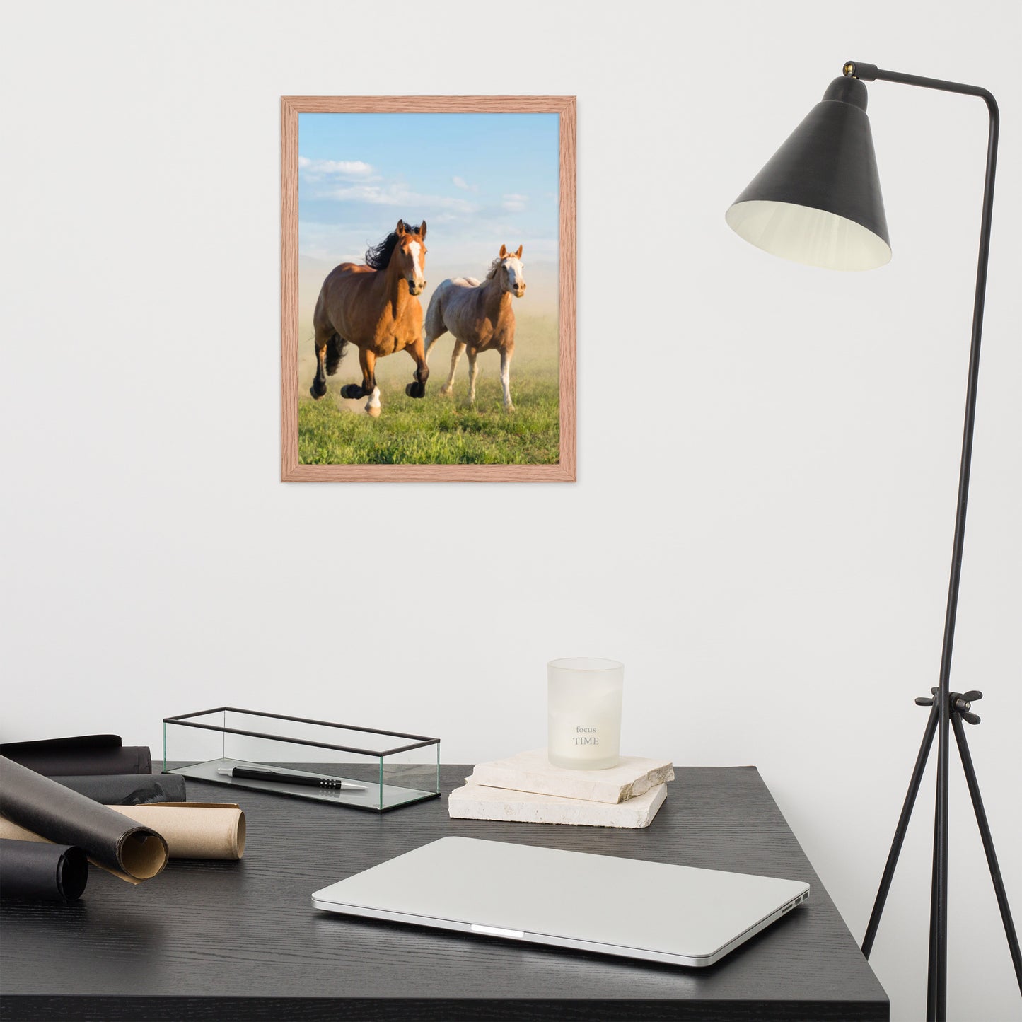 Framed Poster Horse Wall Art - Vertical Print (Glamourange 0023 Model)