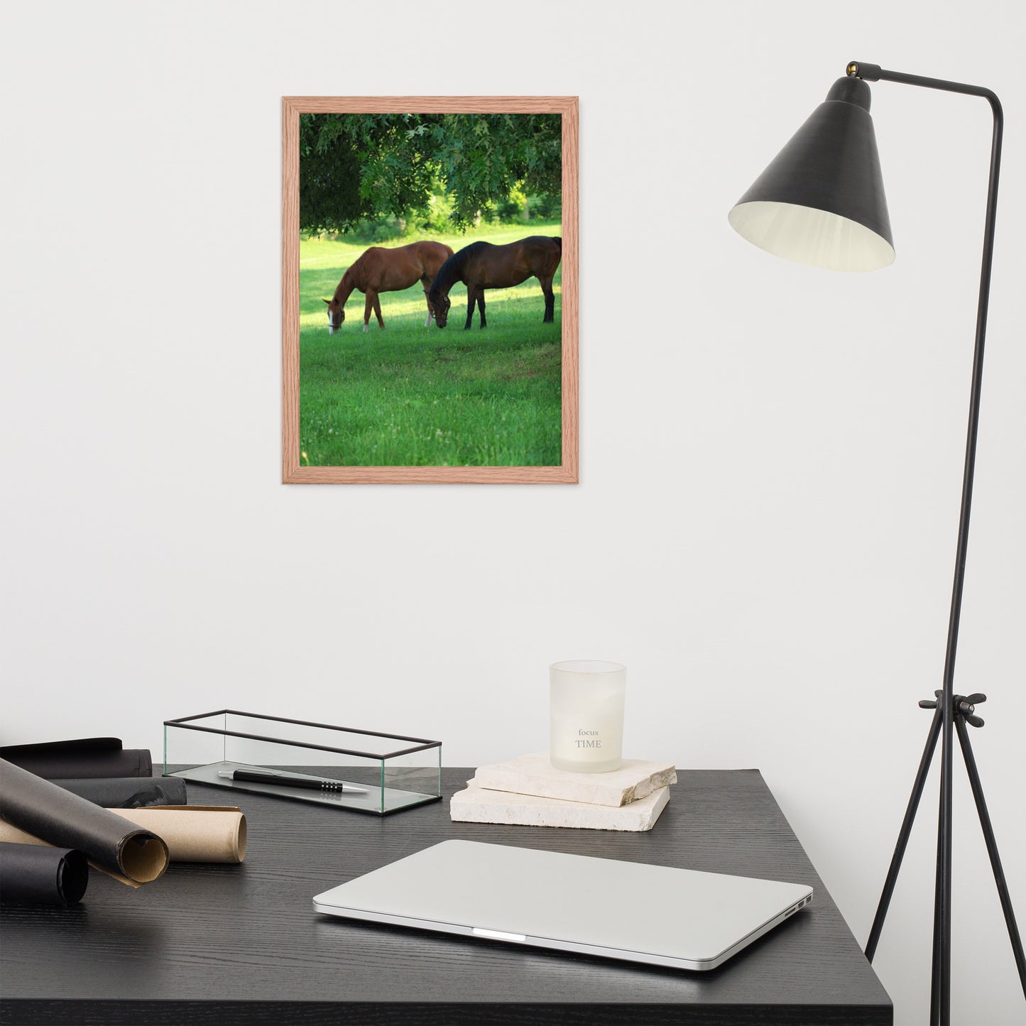 Framed Poster Horse Wall Art - Vertical Print (Glamourange 0033 Model)