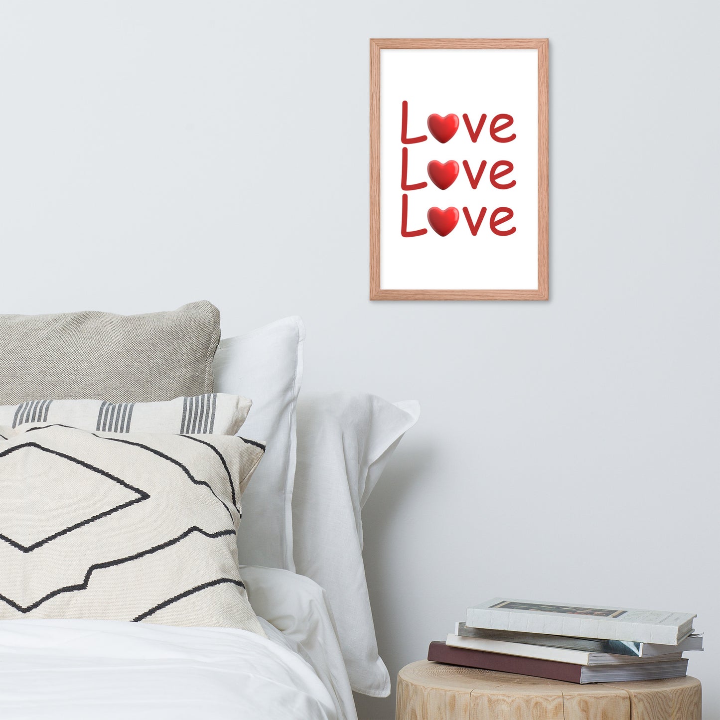 Framed Poster (Love Love Love - Love Framed Poster Vertical Model 0010)