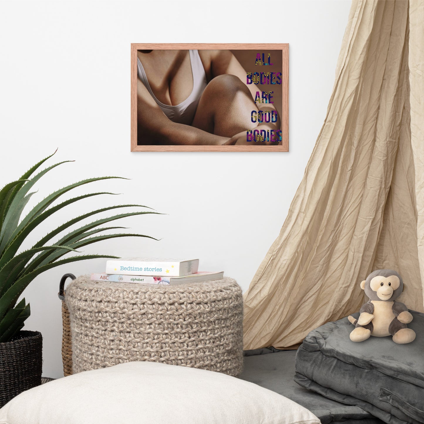 Body Positivity & Neutrality Framed Poster Wall Art (Horizontal Model 003)