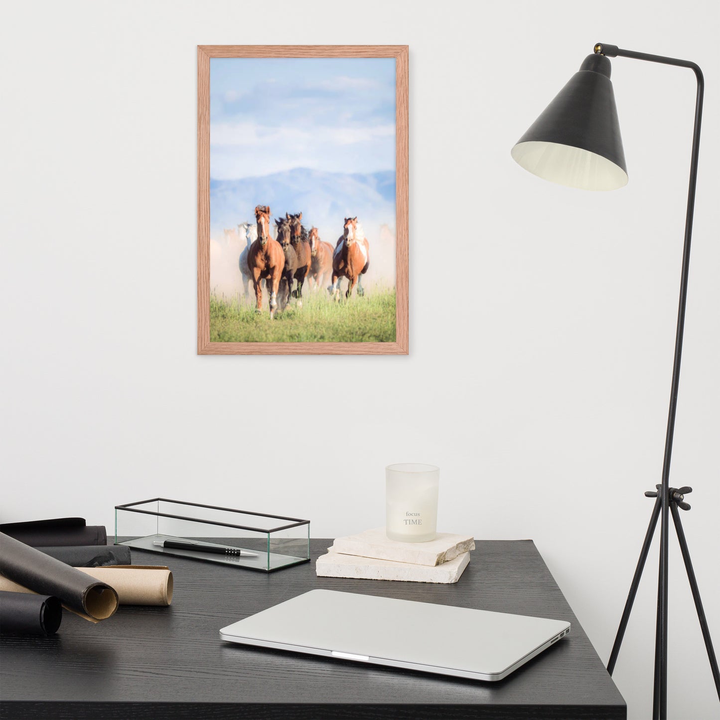 Framed Poster Horse Wall Art - Vertical Print (Glamourange 007 Model)