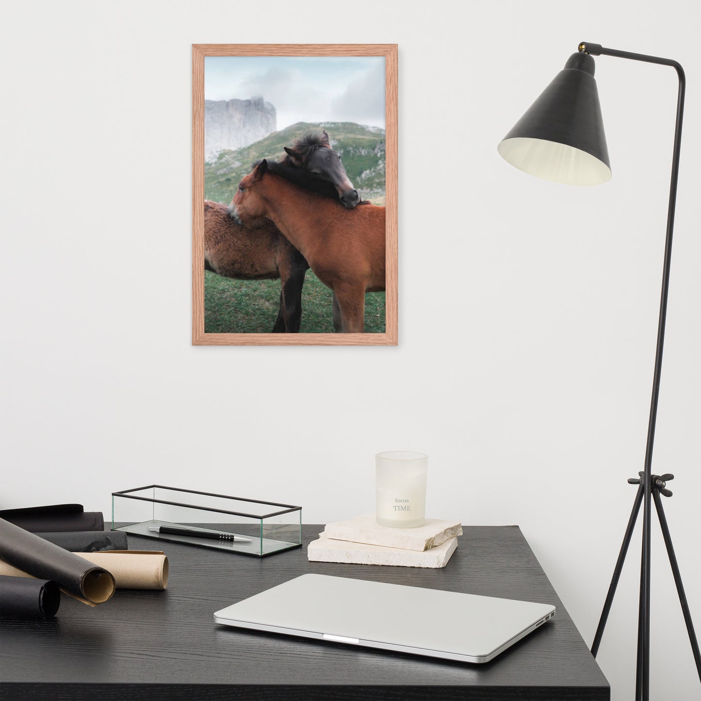 Framed Poster Horse Wall Art - Vertical Print (Glamourange 0028 Model)