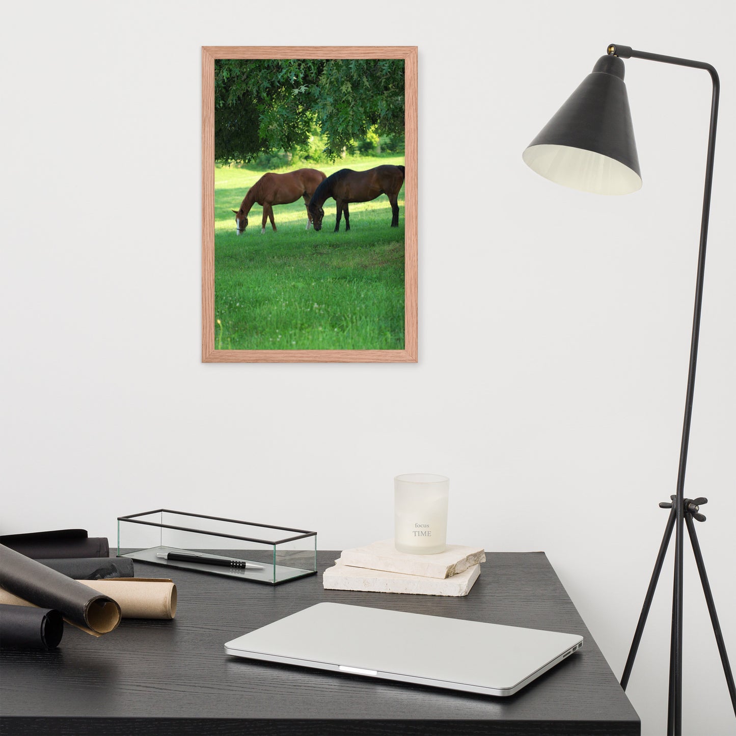 Framed Poster Horse Wall Art - Vertical Print (Glamourange 0033 Model)