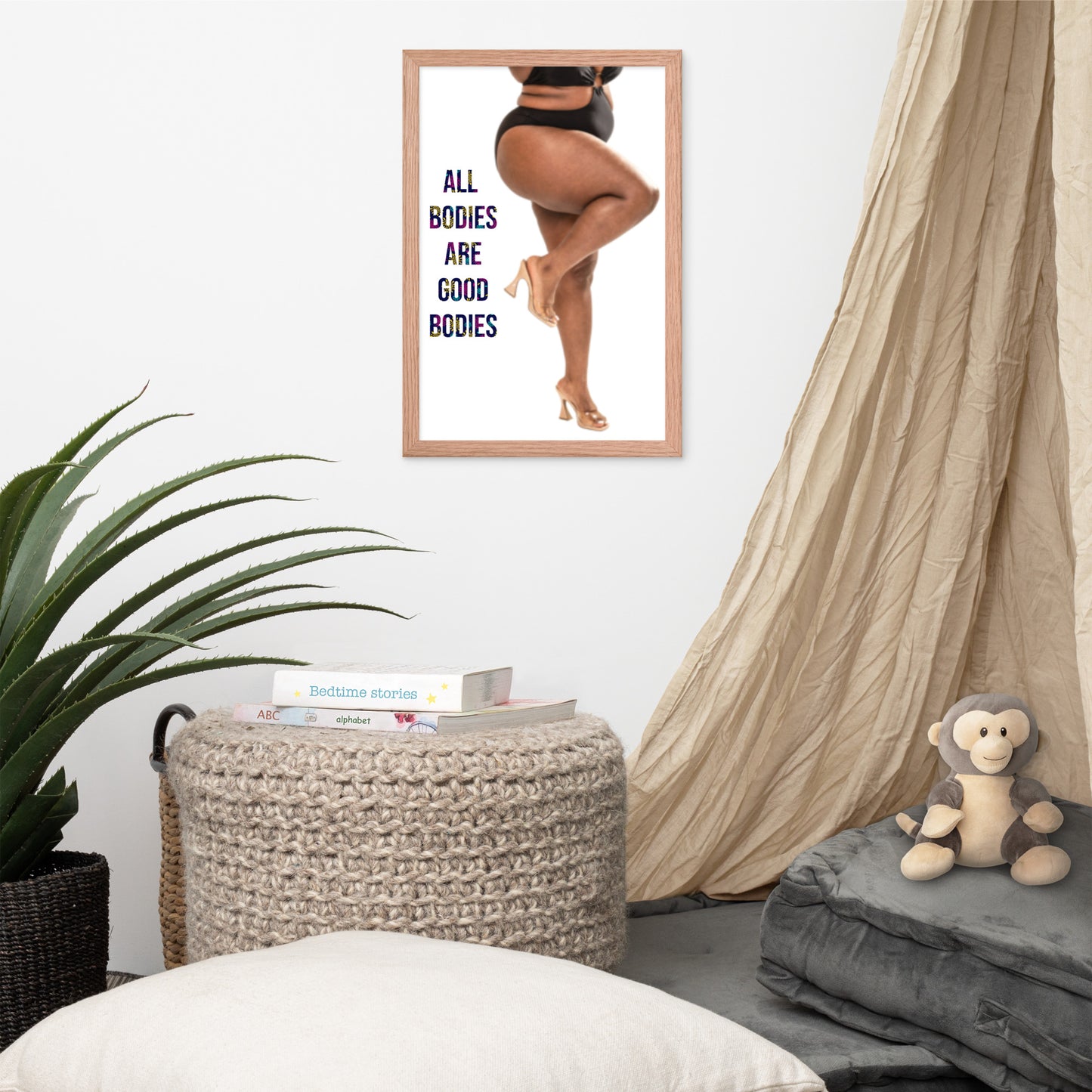 Body Positivity & Neutrality Framed Poster Wall Art (Vertical Model 004)