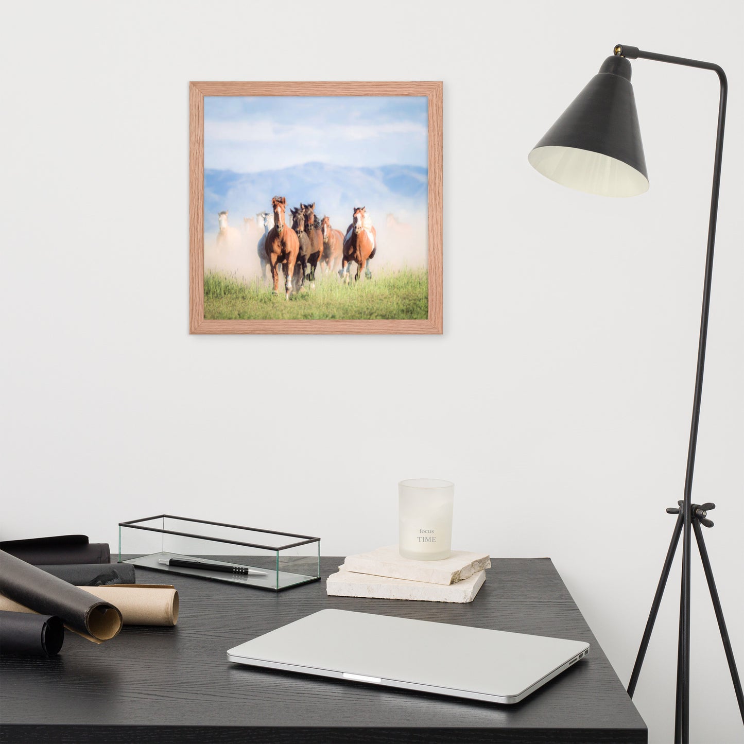 Framed Poster Horse Wall Art - Vertical Print (Glamourange 007 Model)