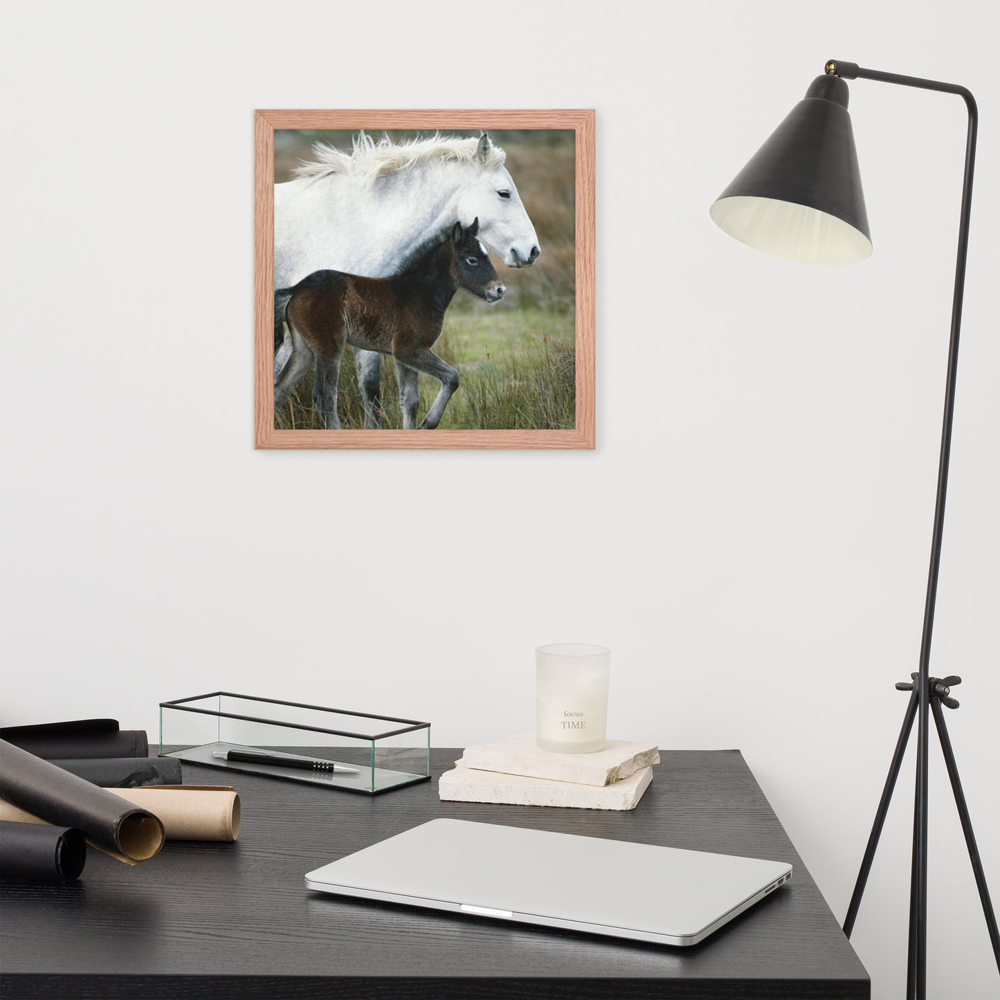 Framed Poster Horse Wall Art - Vertical Print (Glamourange 0011 Model)