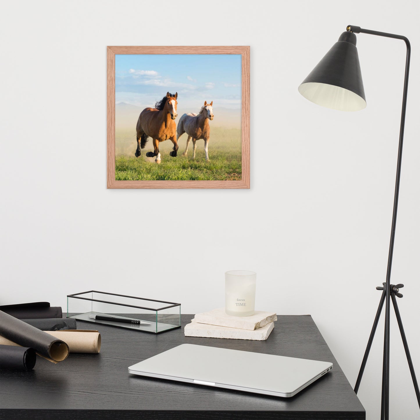 Framed Poster Horse Wall Art - Vertical Print (Glamourange 0023 Model)