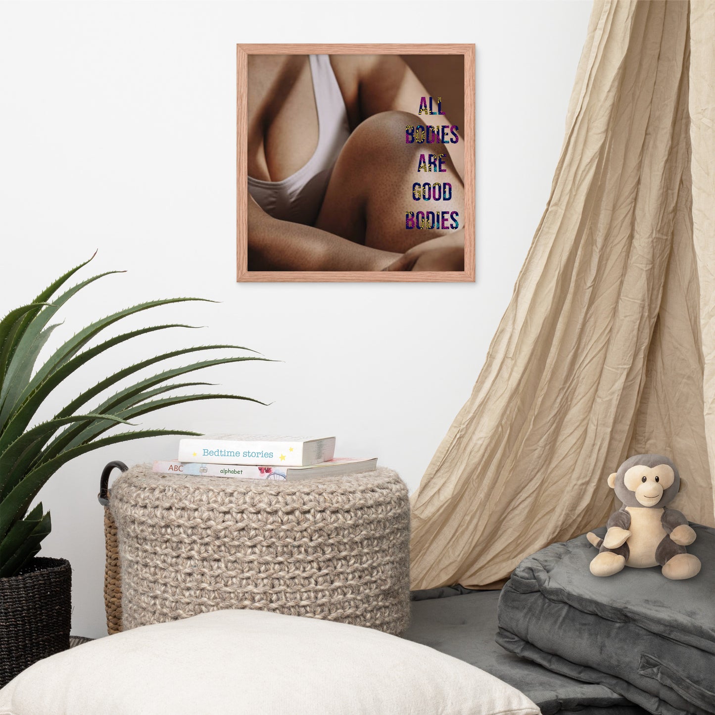 Body Positivity & Neutrality Framed Poster Wall Art (Horizontal Model 003)