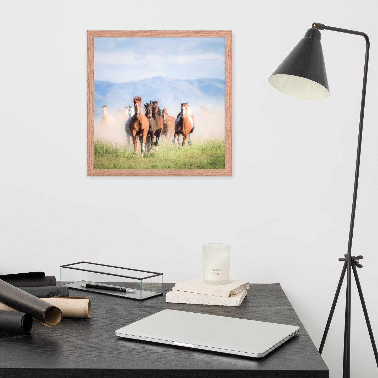 Framed Poster Horse Wall Art - Vertical Print (Glamourange 007 Model)