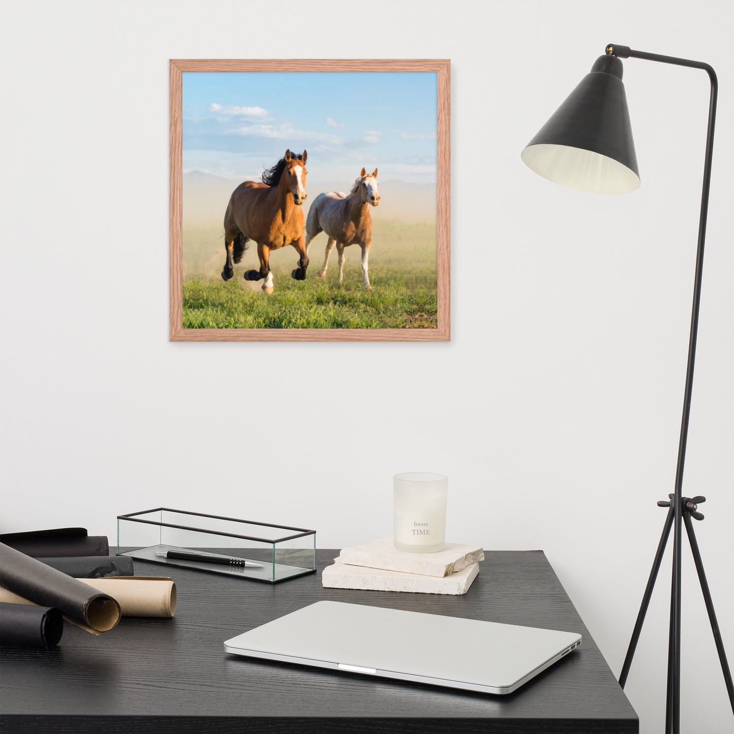 Framed Poster Horse Wall Art - Vertical Print (Glamourange 0023 Model)