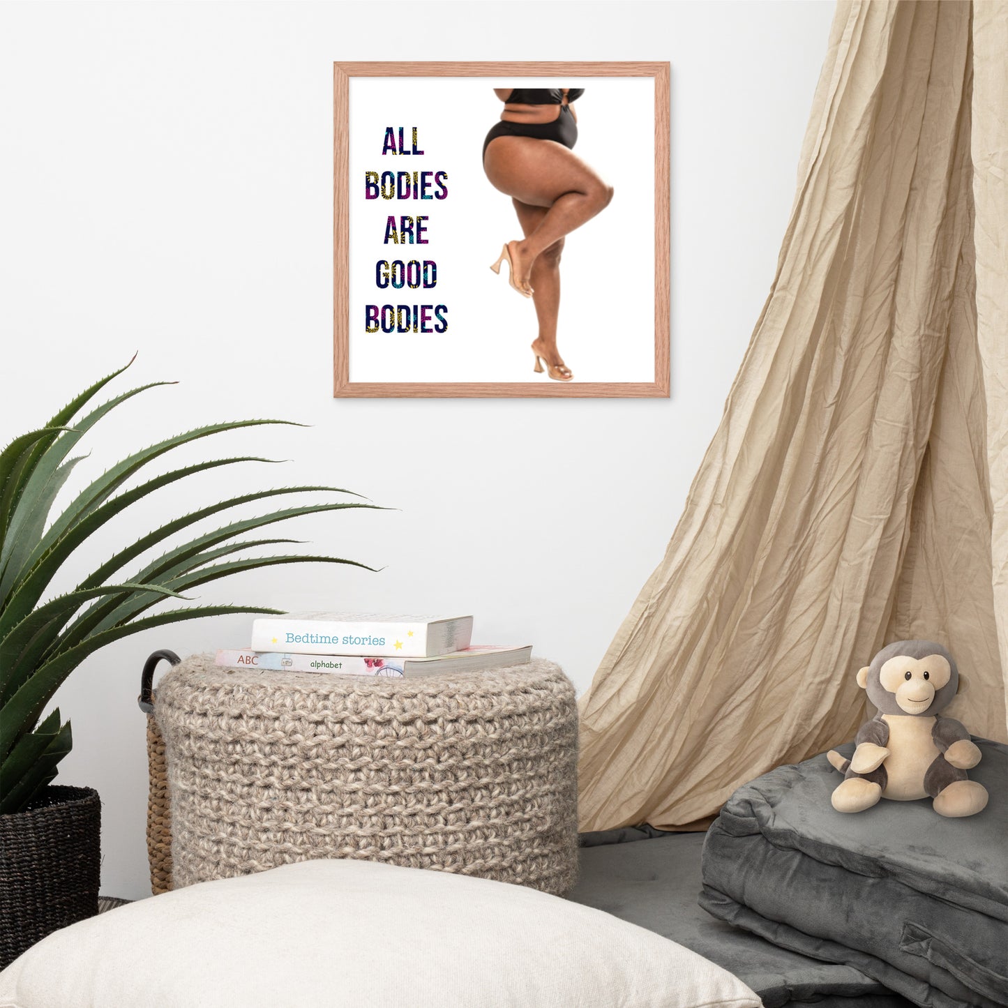 Body Positivity & Neutrality Framed Poster Wall Art (Vertical Model 004)