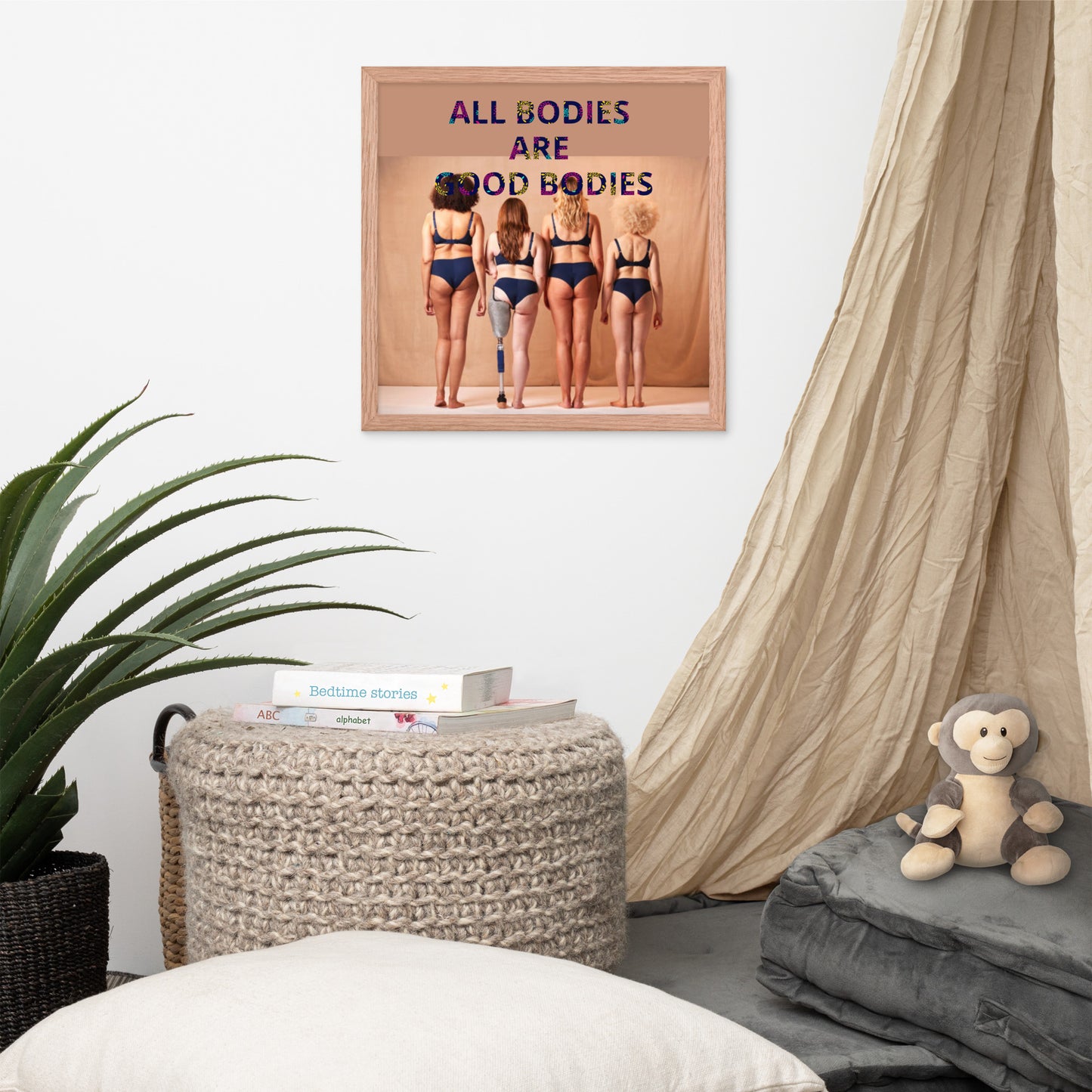 Body Positivity & Neutrality Framed Poster Wall Art (Vertical Model 0010)