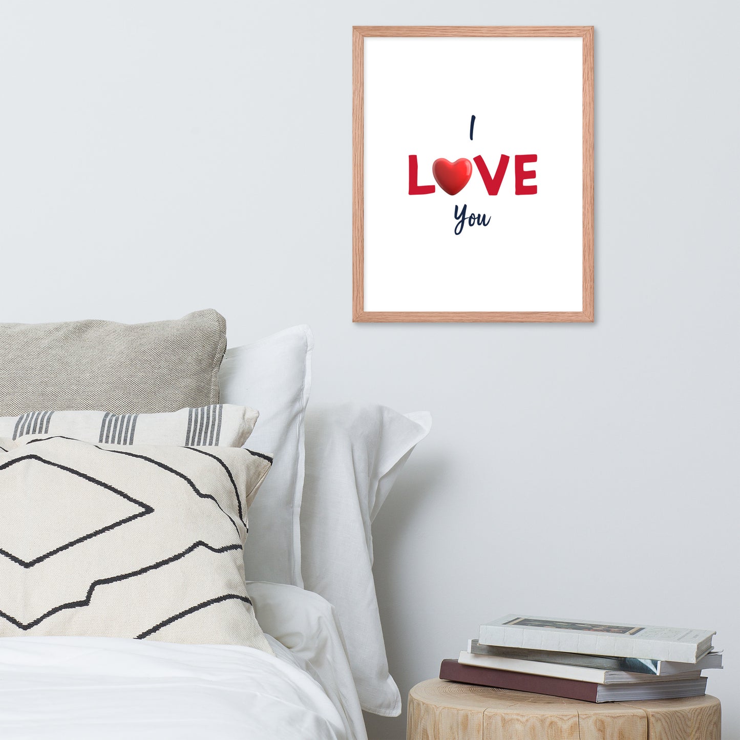 Framed Poster (I Love You - Love Framed Poster Vertical Model 004)