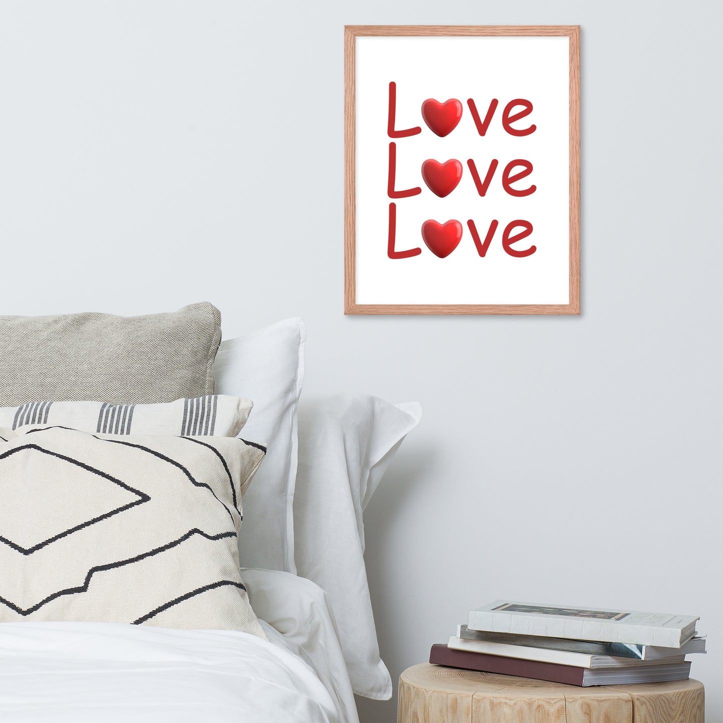 Framed Poster (Love Love Love - Love Framed Poster Vertical Model 0010)