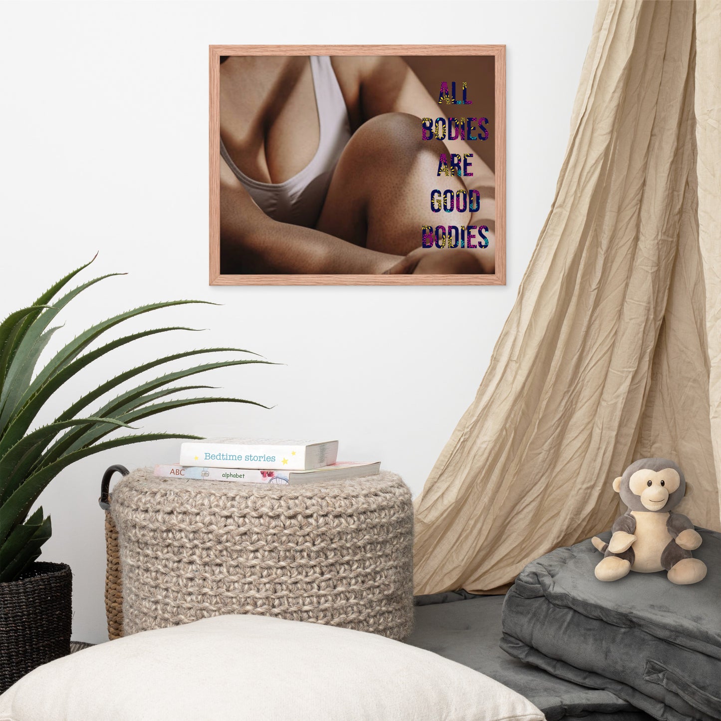 Body Positivity & Neutrality Framed Poster Wall Art (Horizontal Model 003)