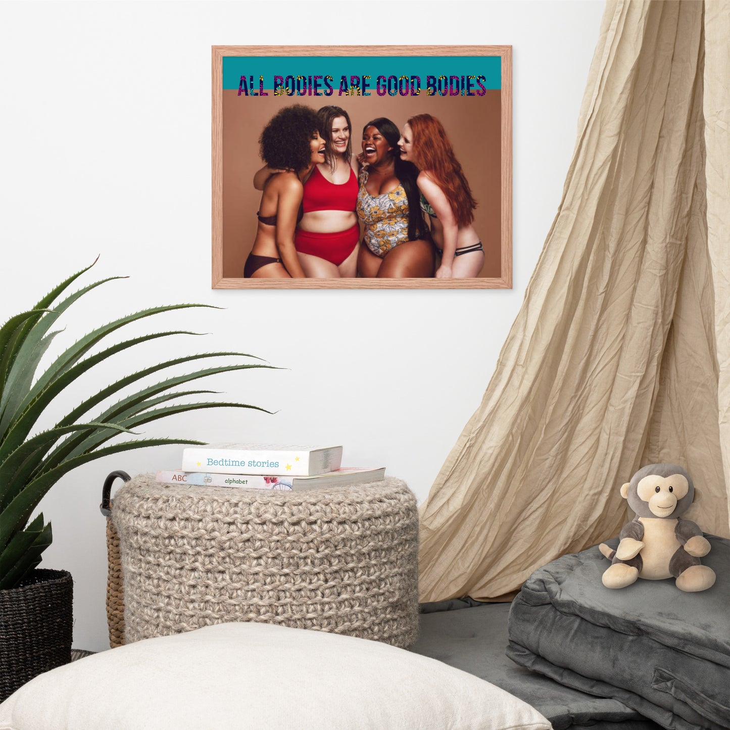 Body Positivity & Neutrality Framed Poster Wall Art (Horizontal Model 005)