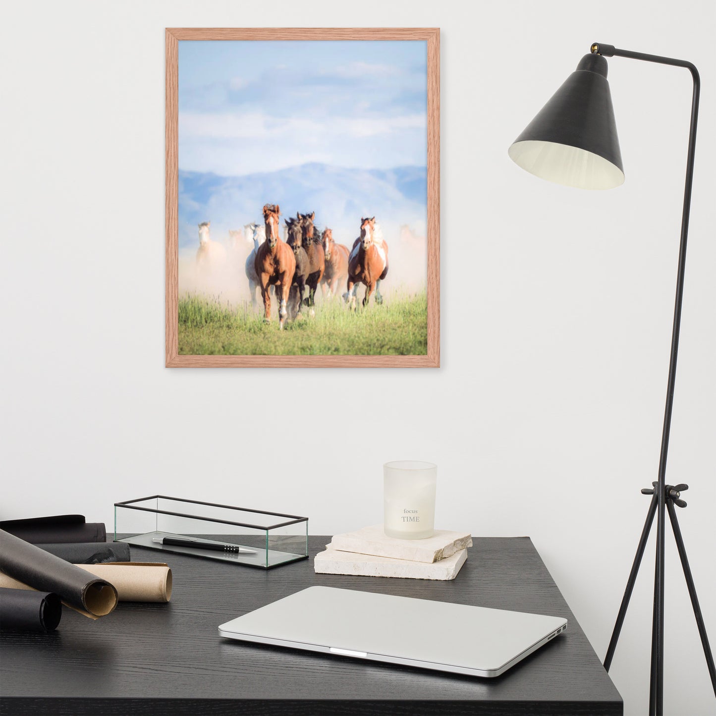 Framed Poster Horse Wall Art - Vertical Print (Glamourange 007 Model)