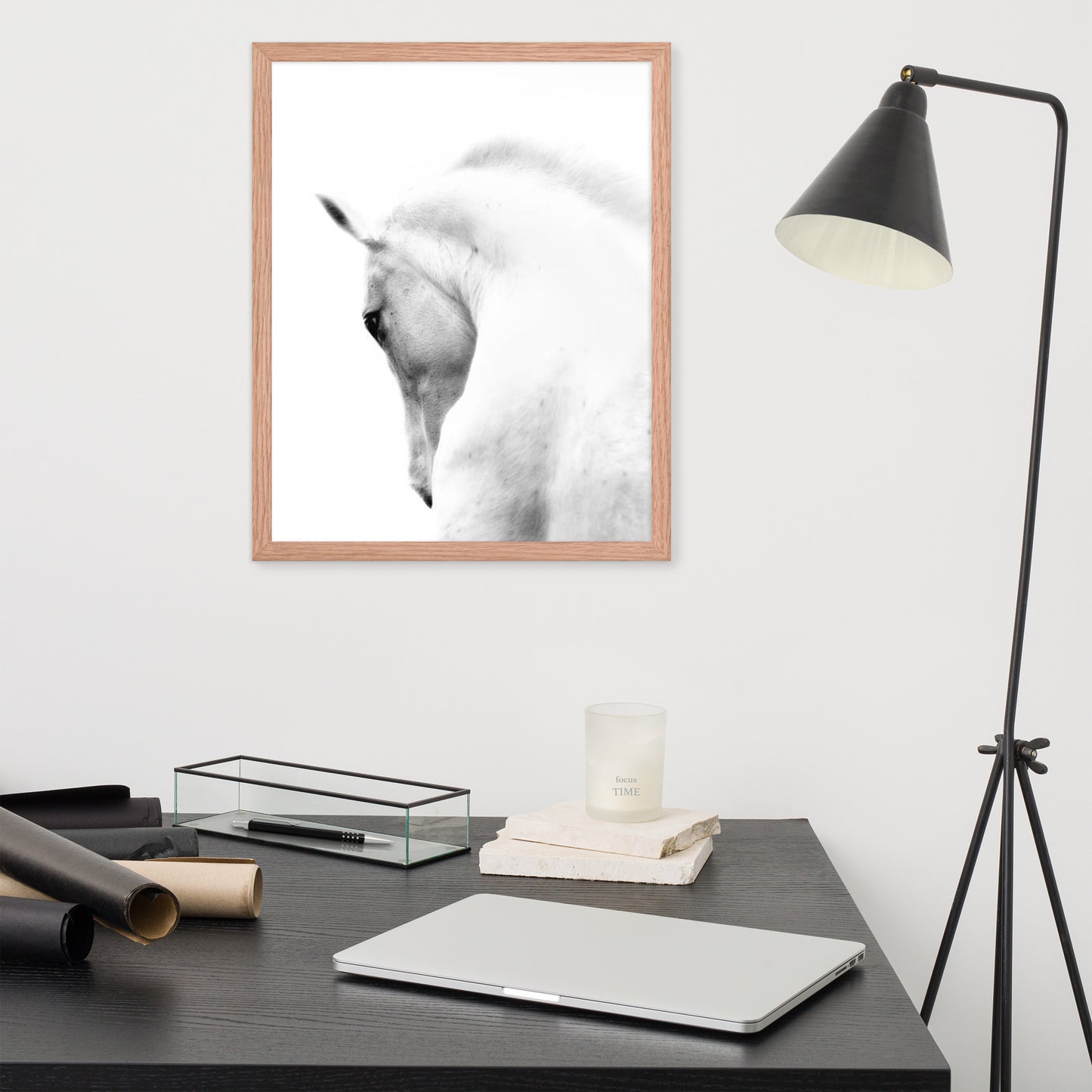 Framed Poster Horse Wall Art - Vertical Print (Glamourange 0014 Model)