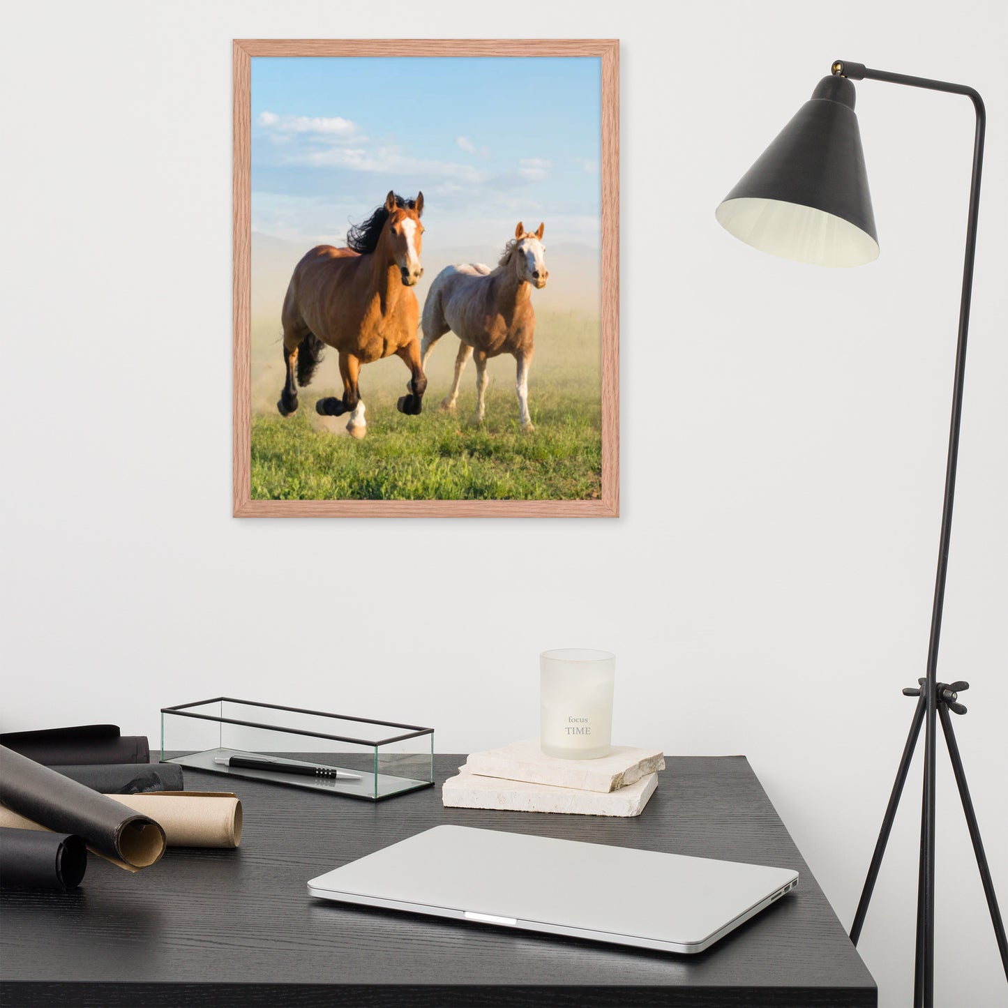 Framed Poster Horse Wall Art - Vertical Print (Glamourange 0023 Model)