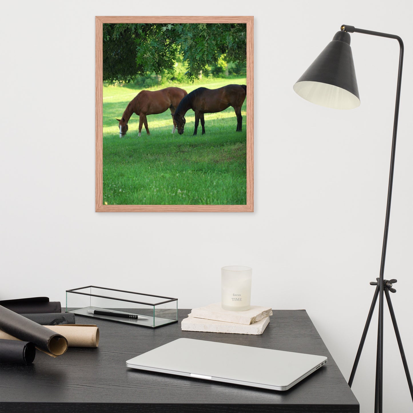 Framed Poster Horse Wall Art - Vertical Print (Glamourange 0033 Model)