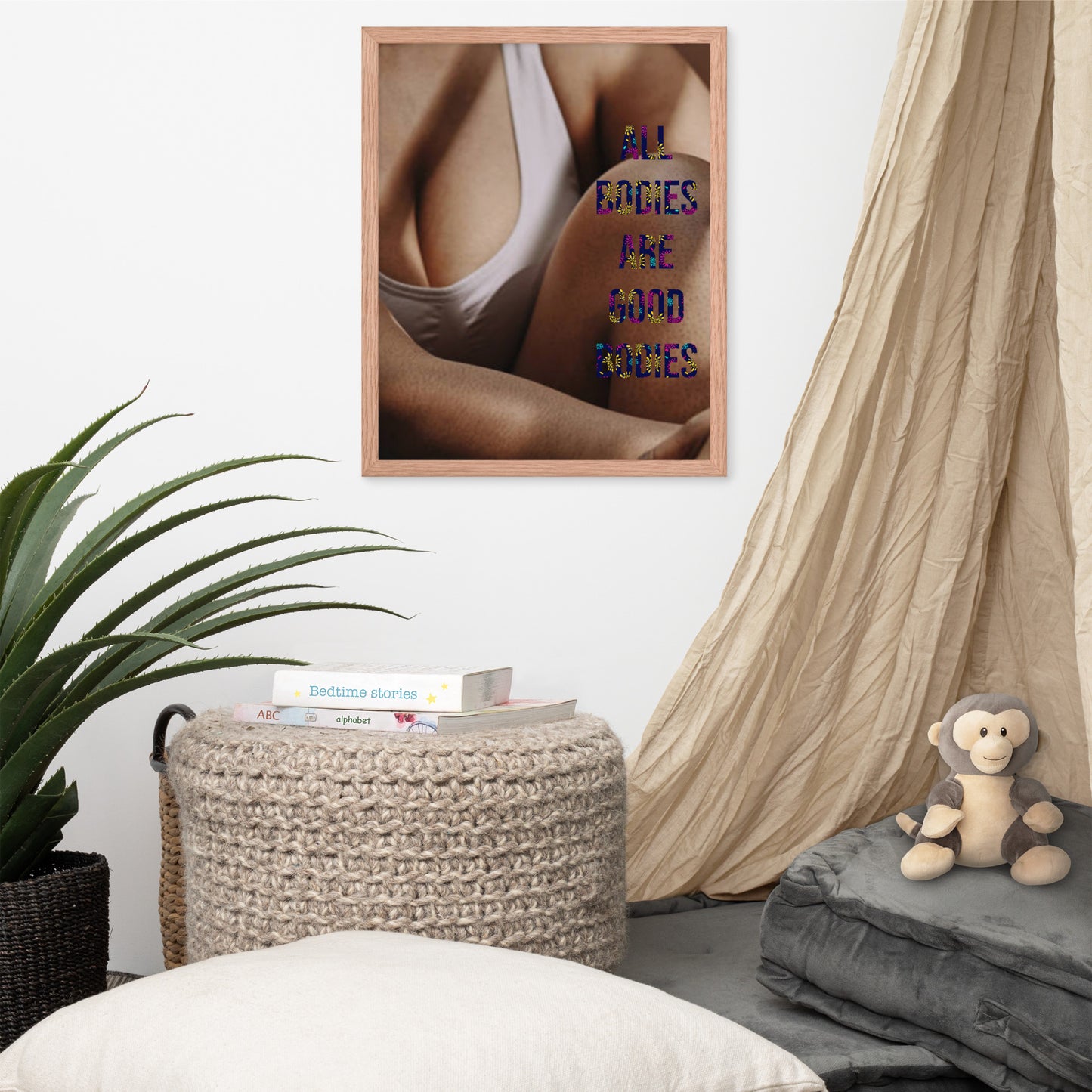 Body Positivity & Neutrality Framed Poster Wall Art (Vertical Model 003)