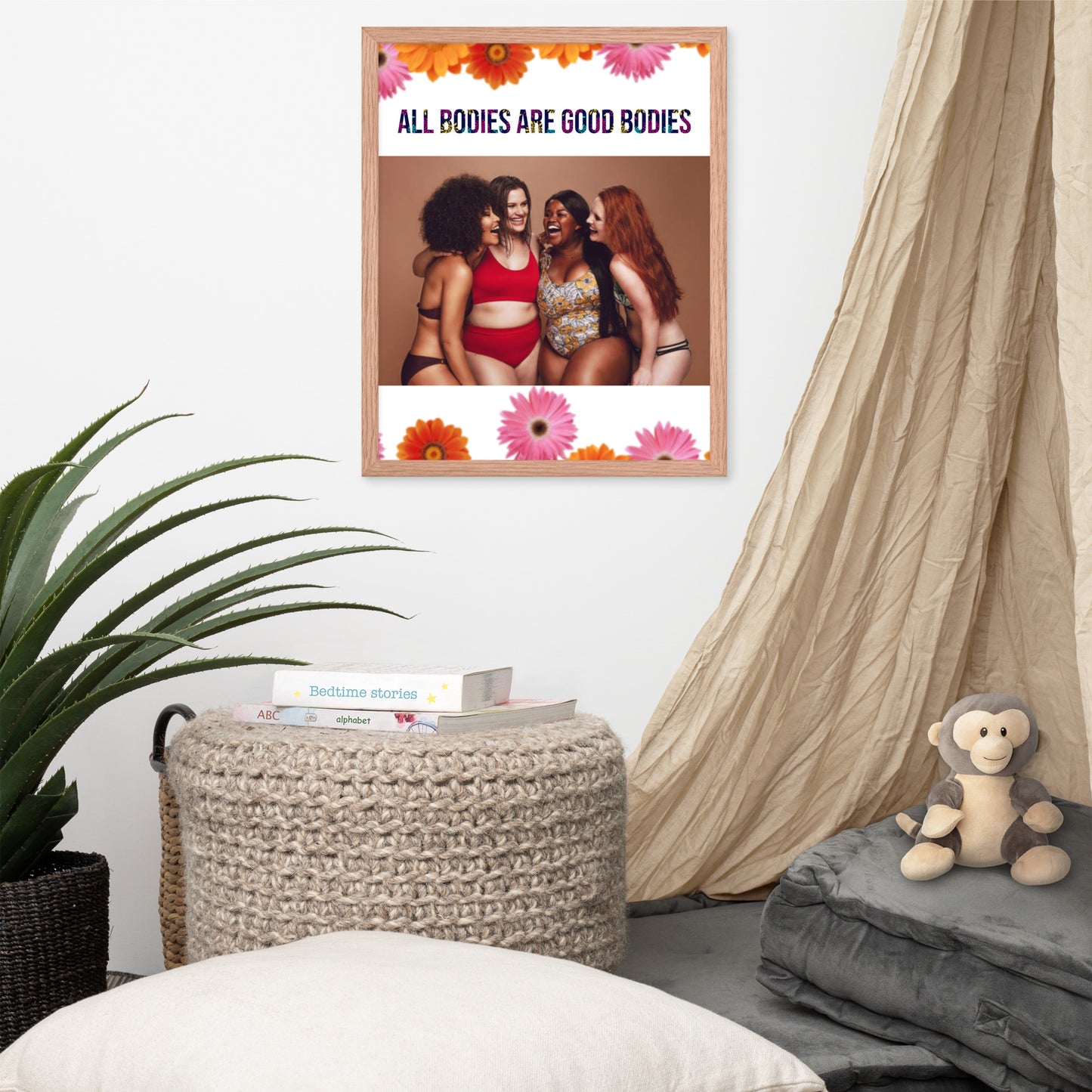 Body Positivity & Neutrality Framed Poster Wall Art (Vertical Model 005)