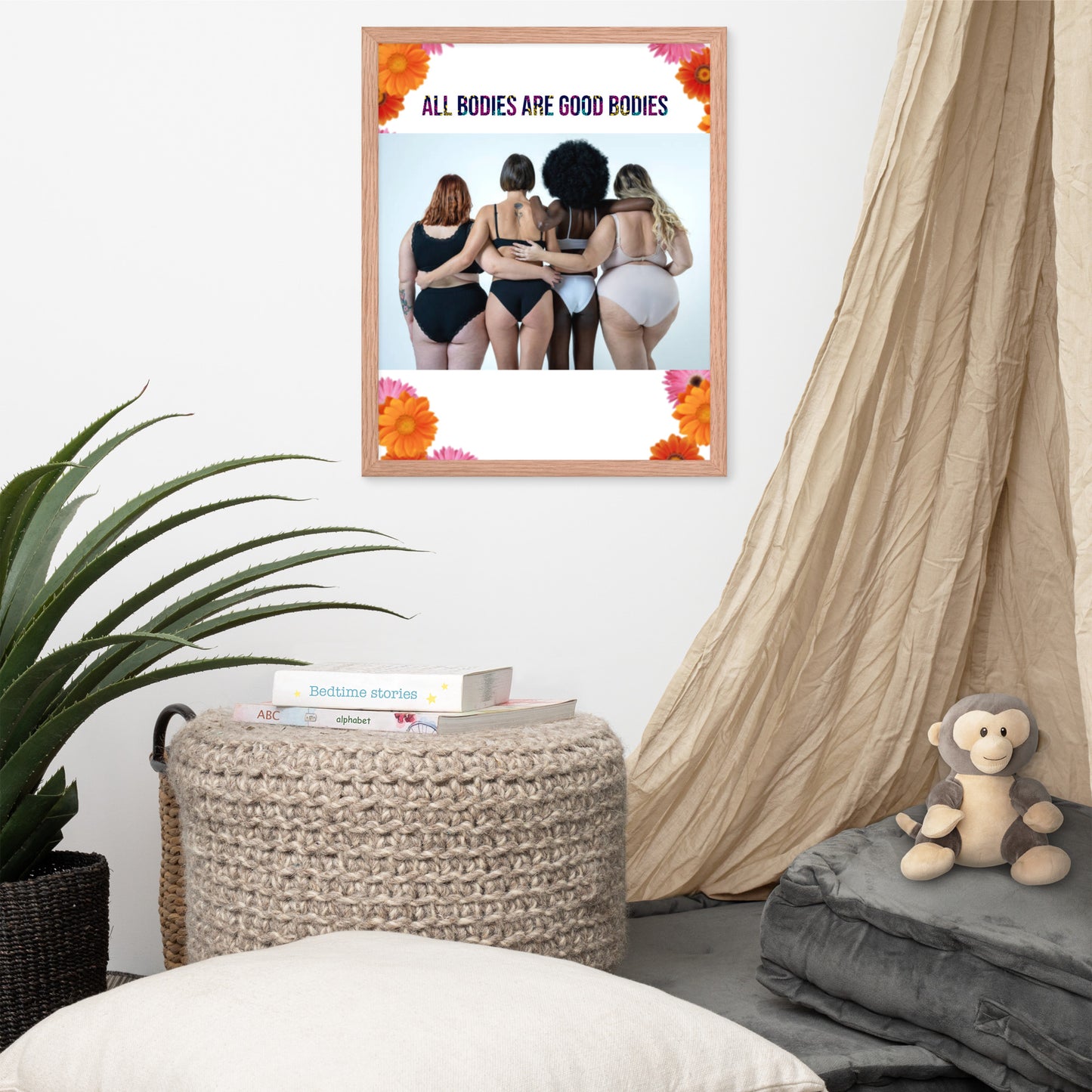 Body Positivity & Neutrality Framed Poster Wall Art (Vertical Model 008)