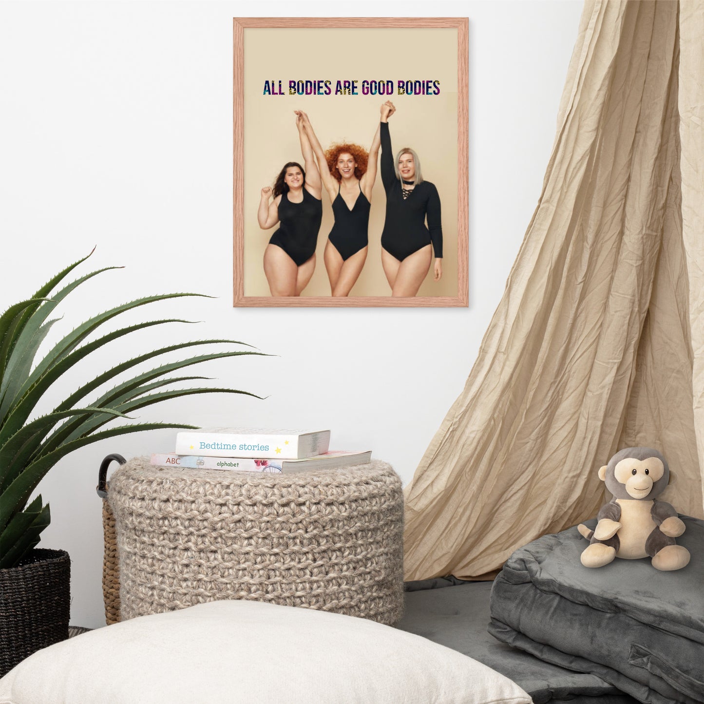 Body Positivity & Neutrality Framed Poster Wall Art (Vertical Model 0012)