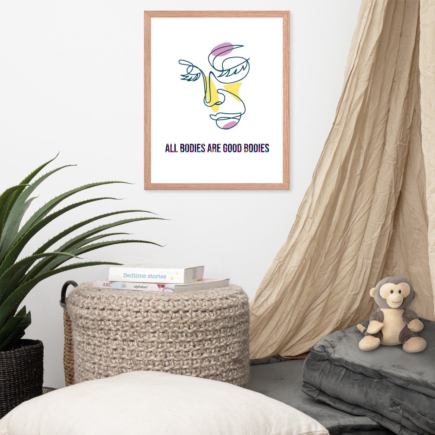 Body Positivity & Neutrality Framed Poster Wall Art (Vertical Model 0019)