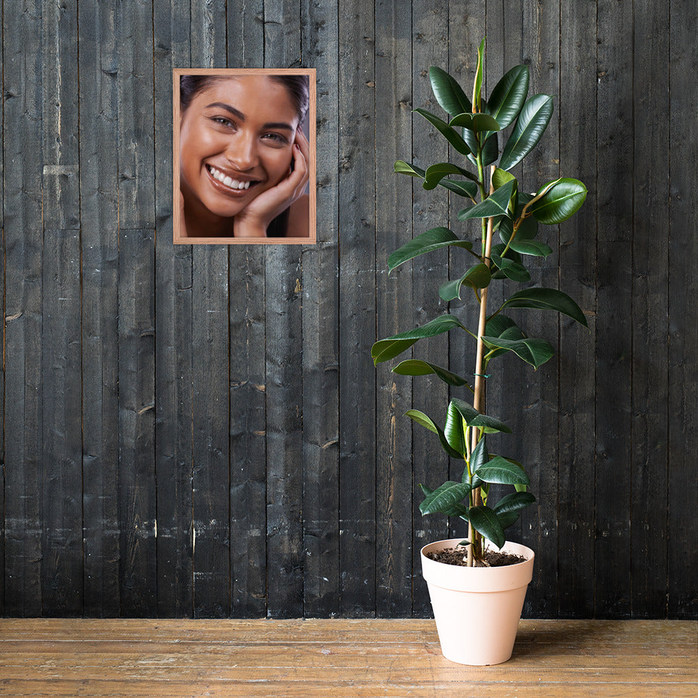 Framed Poster Wall Art Vertical: Priceless Smiles and Laughter (Print Model 0013)