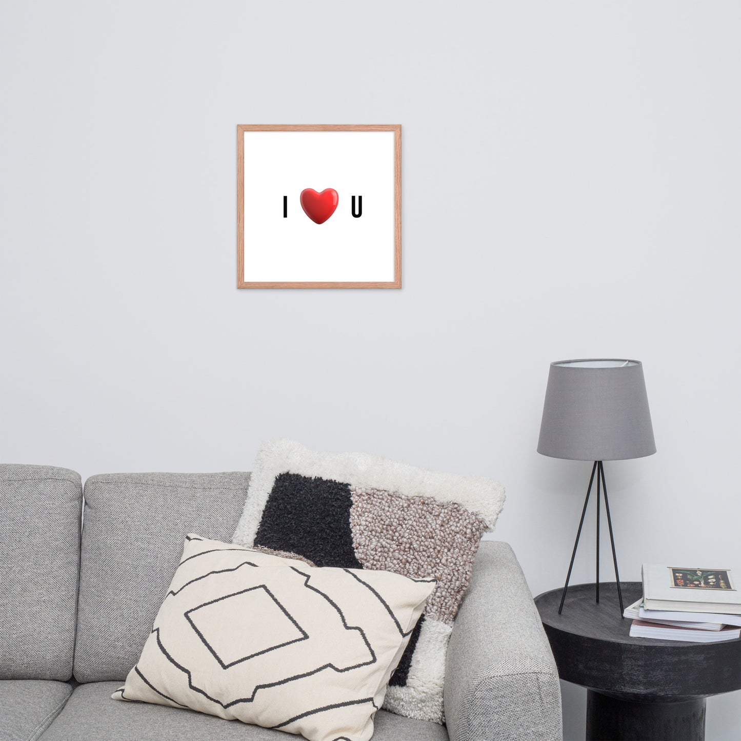 Framed Poster (I Love U - Framed Poster Love Wall Art - Horizontal Model 001)