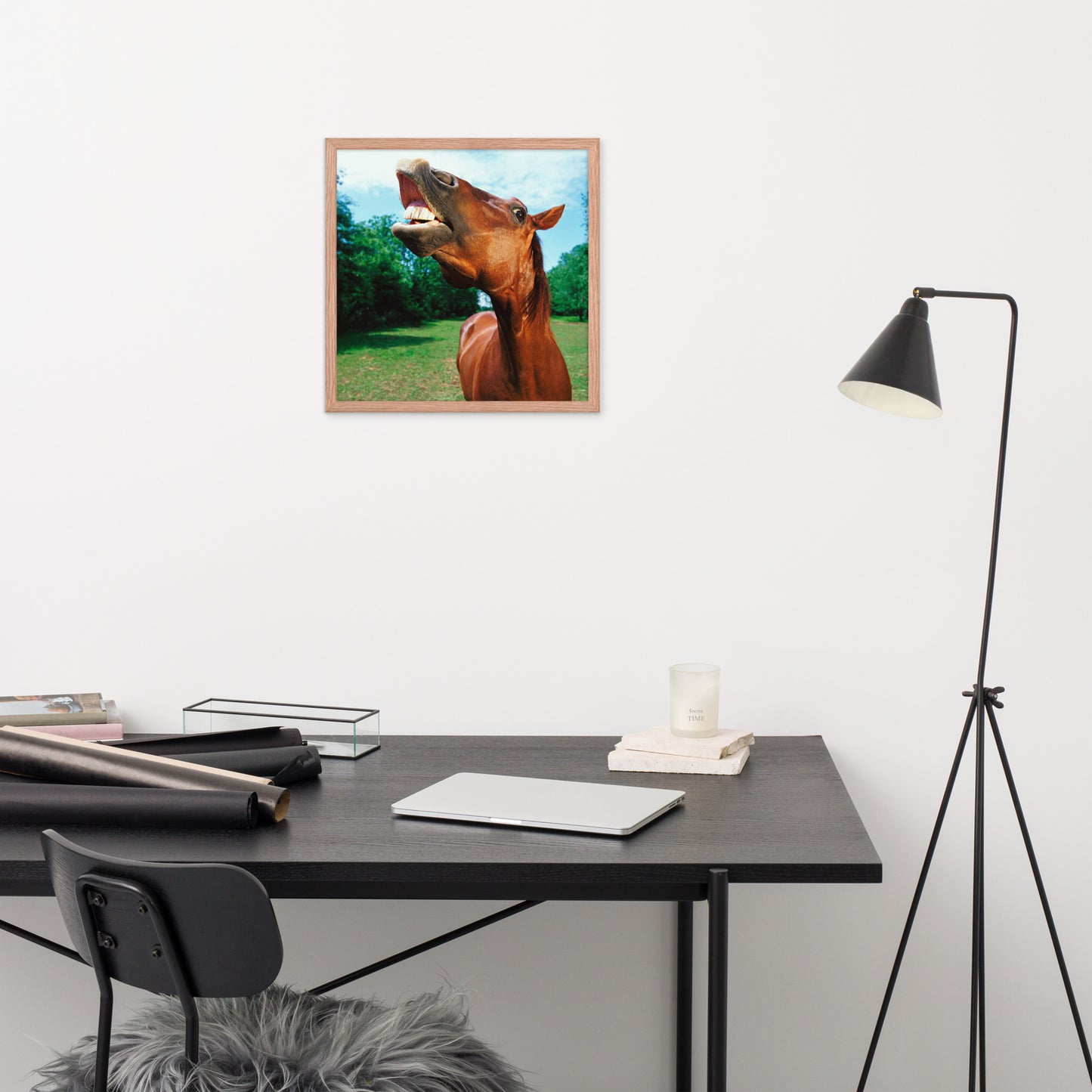 Framed Poster Horse Wall Art - Vertical Print (Glamourange 002 Model)