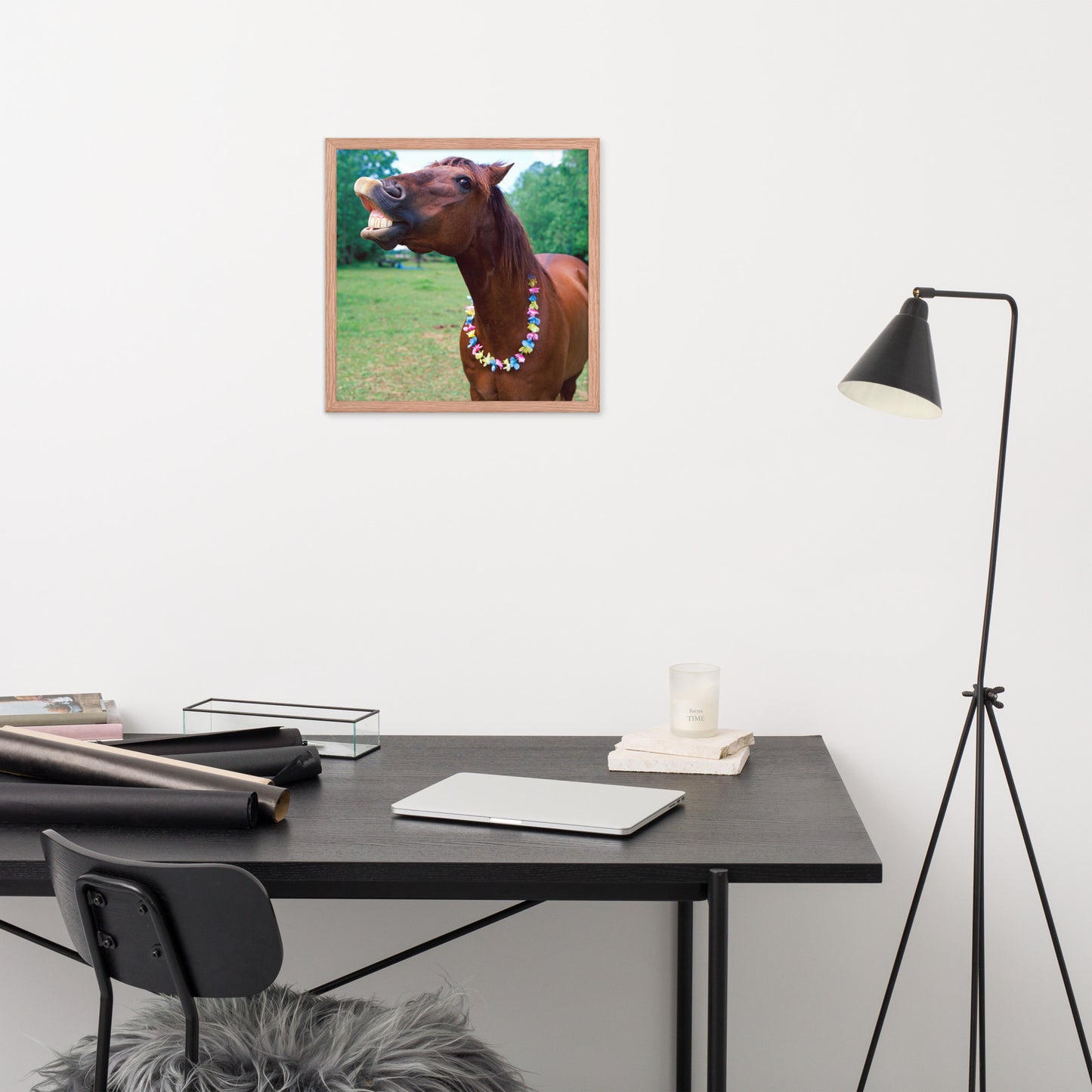 Framed Poster Horse Wall Art - Vertical Print (Glamourange 004 Model)