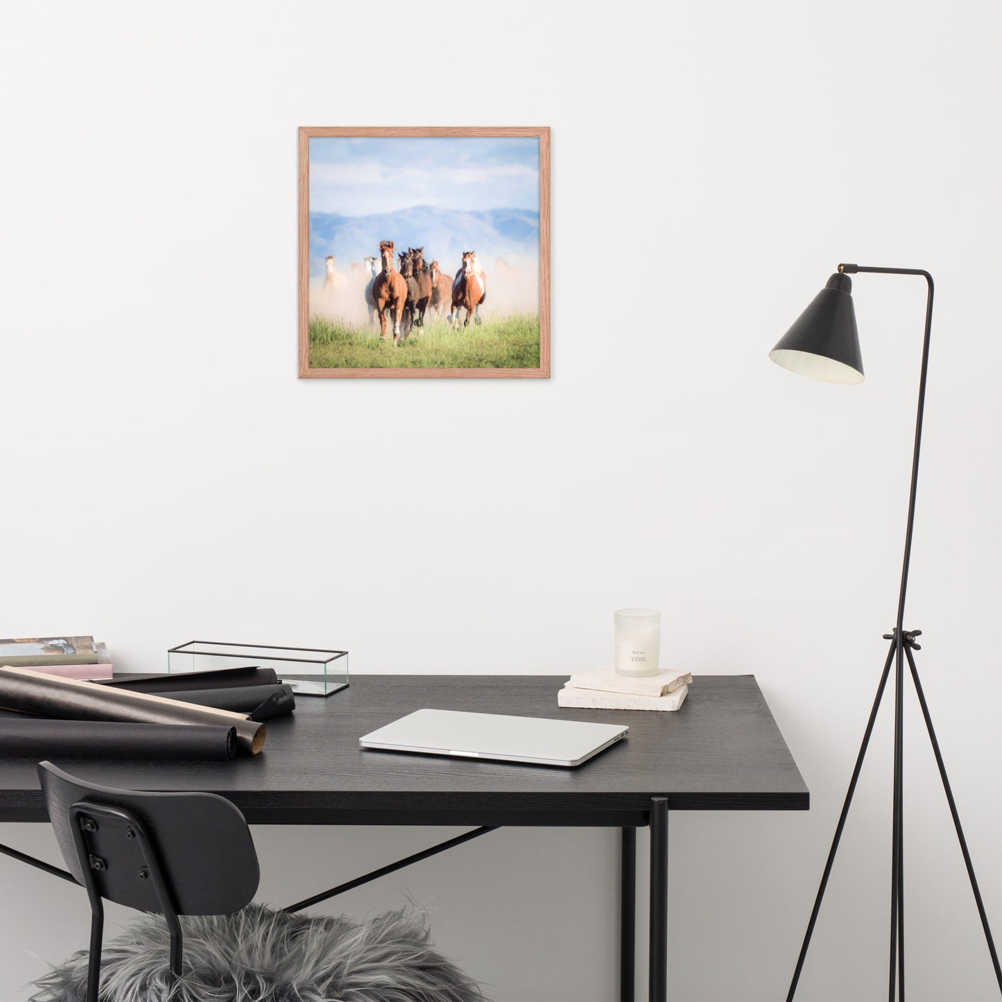 Framed Poster Horse Wall Art - Vertical Print (Glamourange 007 Model)