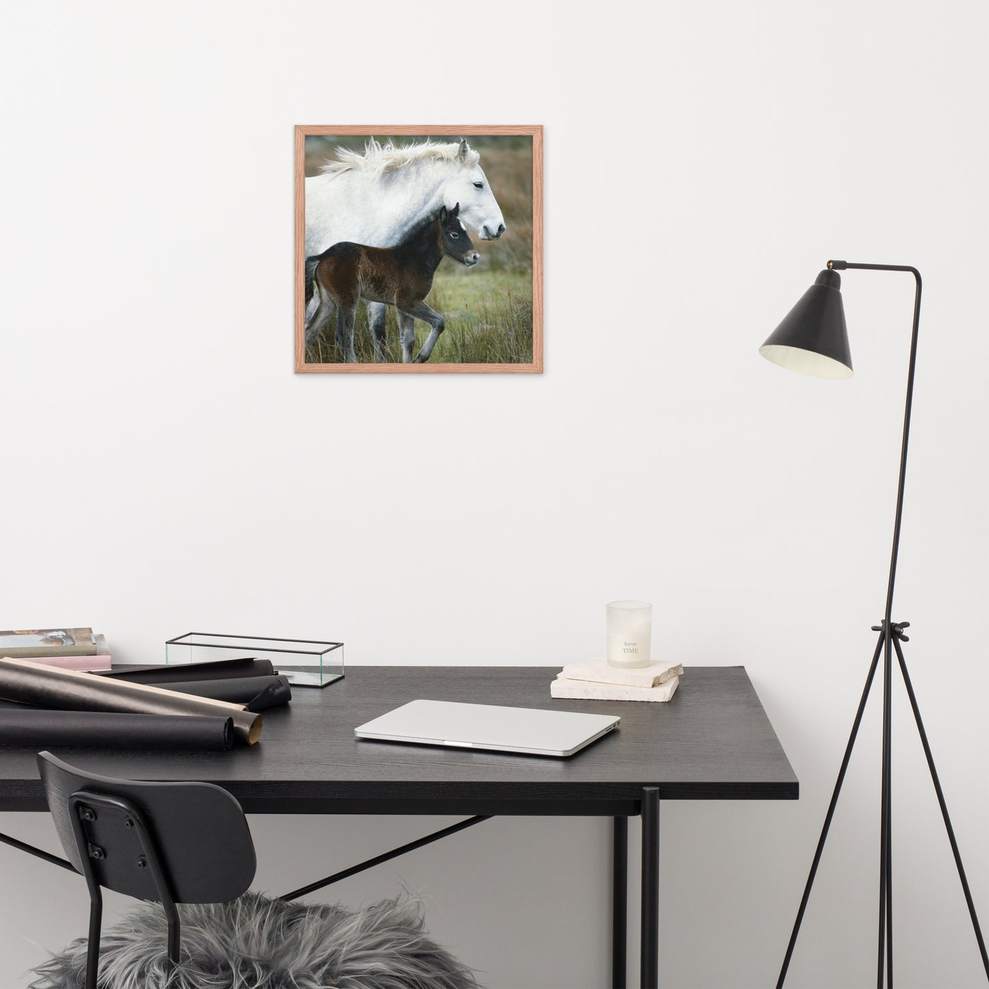 Framed Poster Horse Wall Art - Vertical Print (Glamourange 0011 Model)