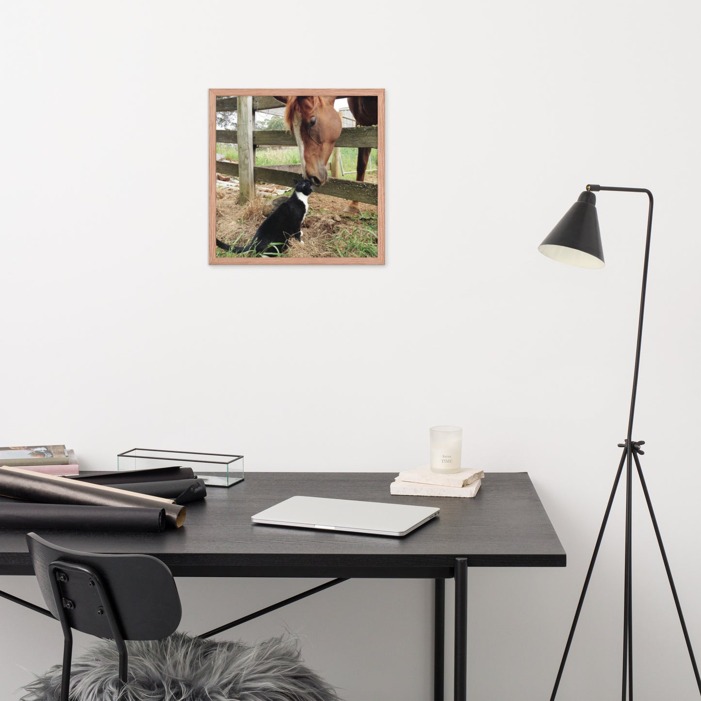 Framed Poster Horse Wall Art - Vertical Print (Glamourange 0029 Model)