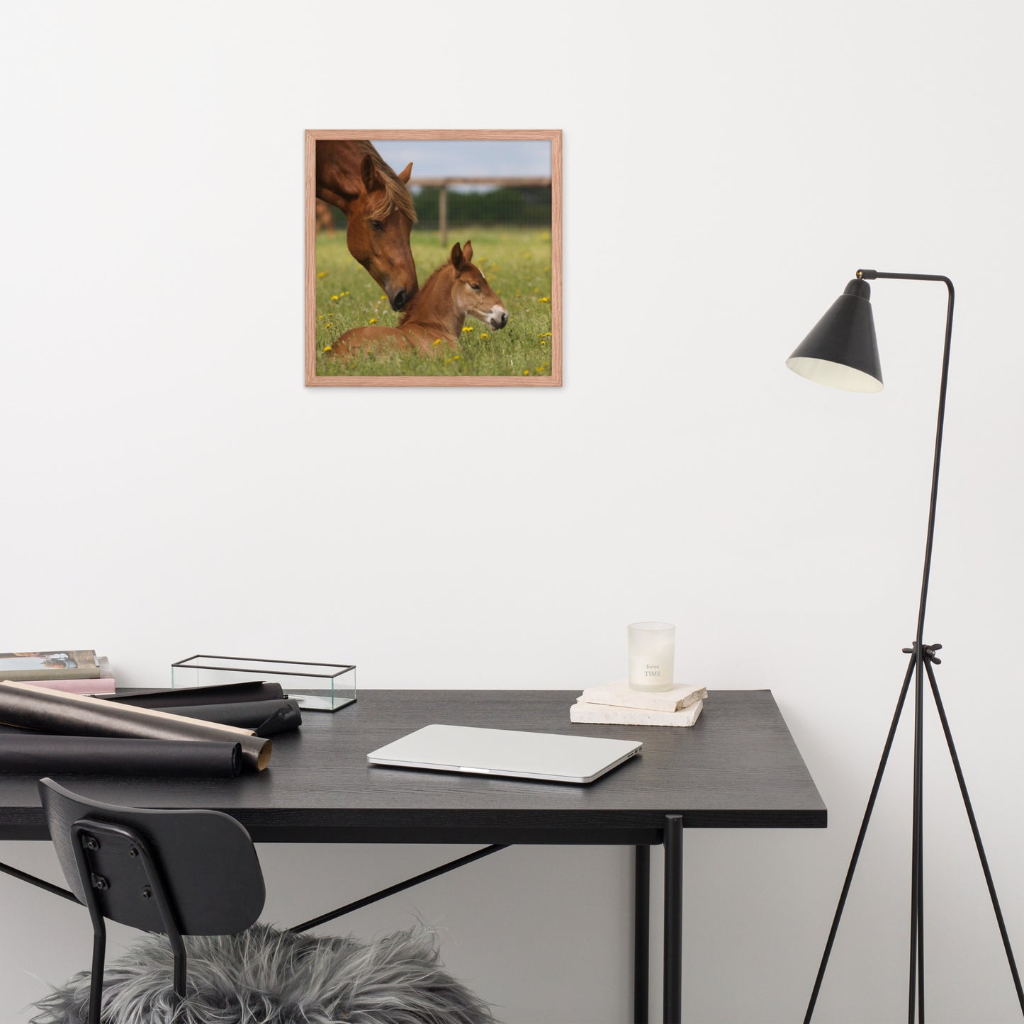 Framed Poster Horse Wall Art - Vertical Print (Glamourange 0032 Model)